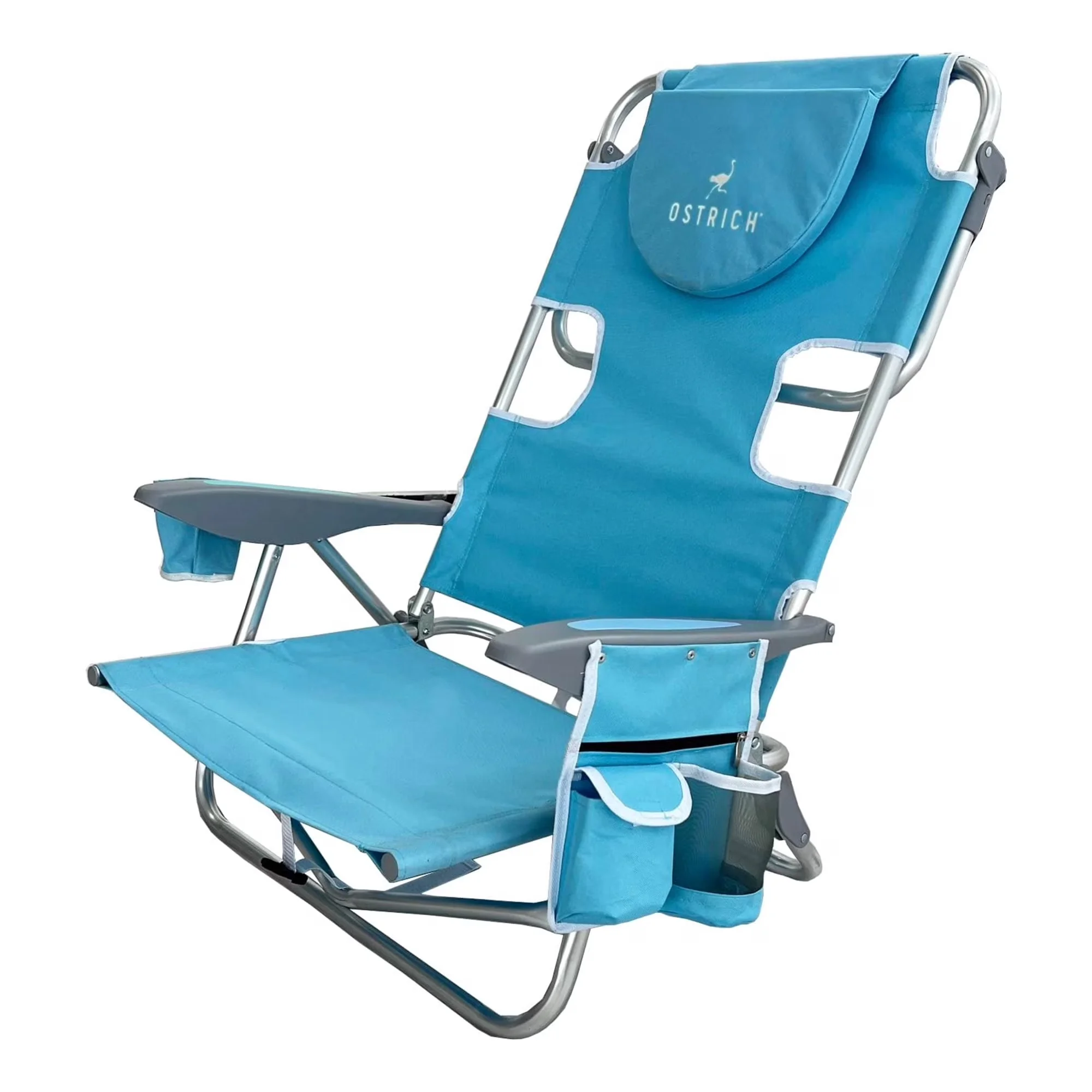 Reliable Beach Chair with Adjustable, Light Blue, Insulated Cooler Bag - Blue Model 0F7B21
