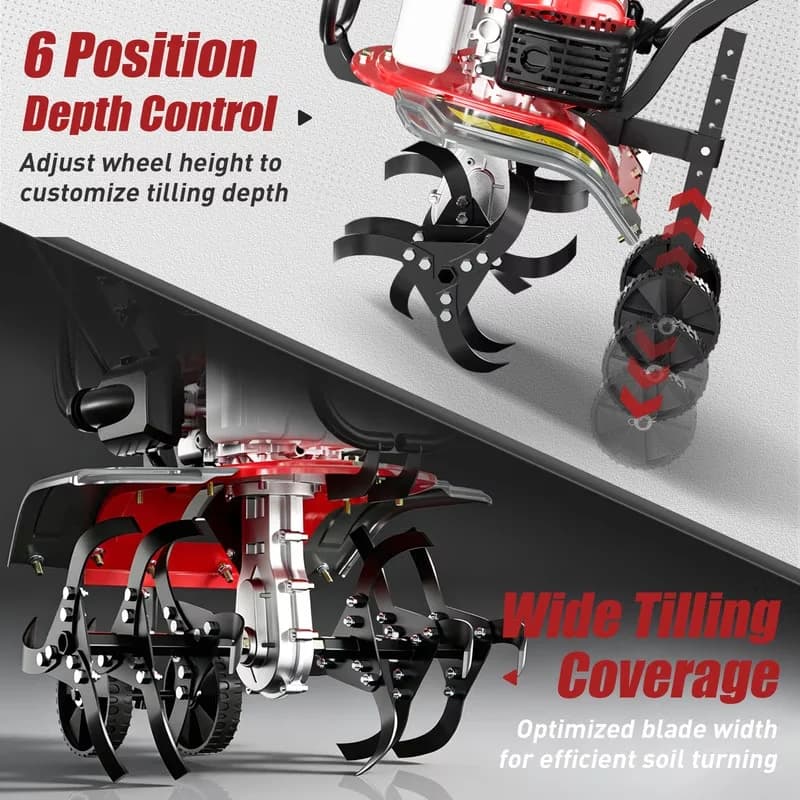 Trillers Cultivator Quality with 6-level depth control, 7500 RPM for Garden - Model CF1786