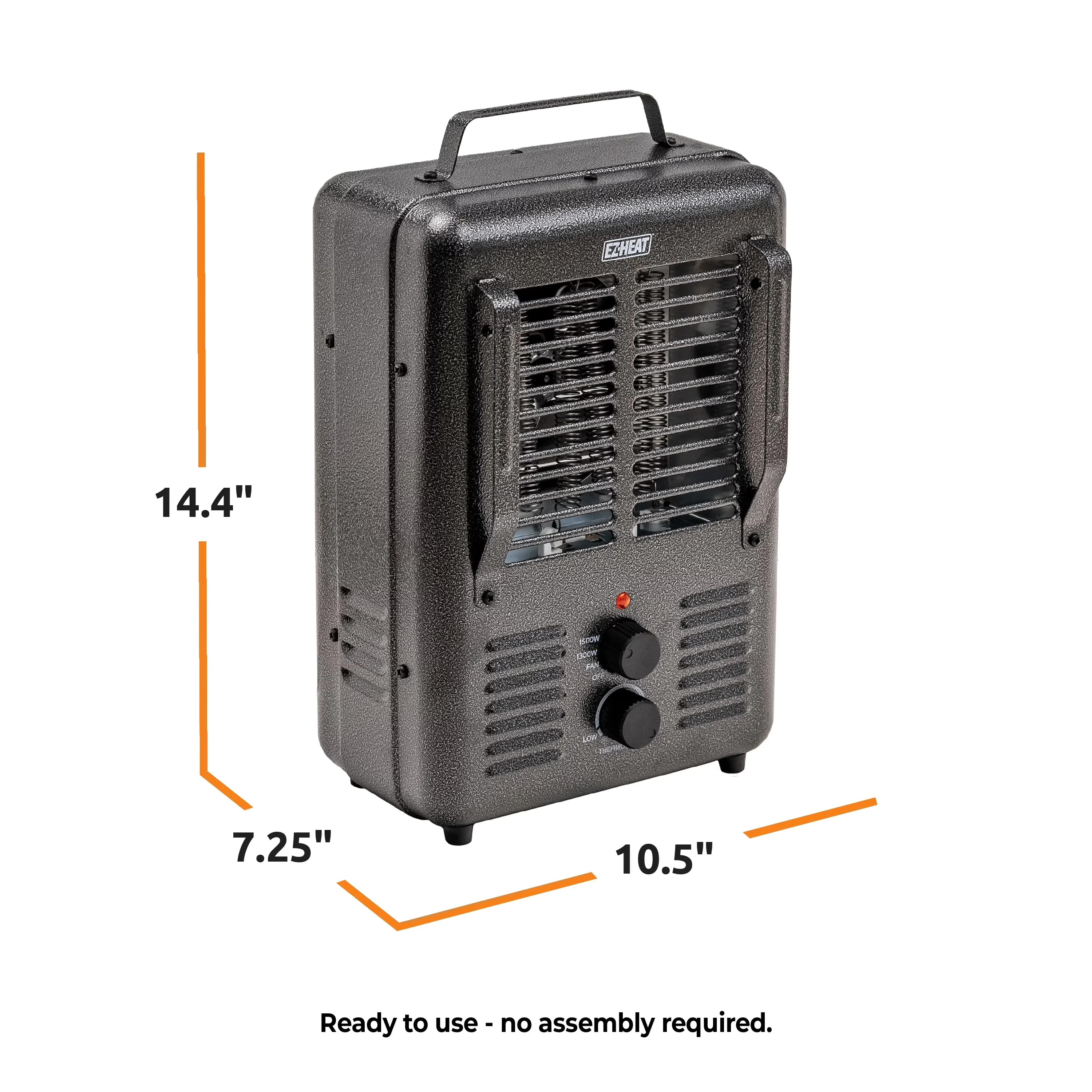 Versatile Portable And Electric Space Heater with Adjustable, Adjustable Thermostat, Grey - Gray Model 7936A6