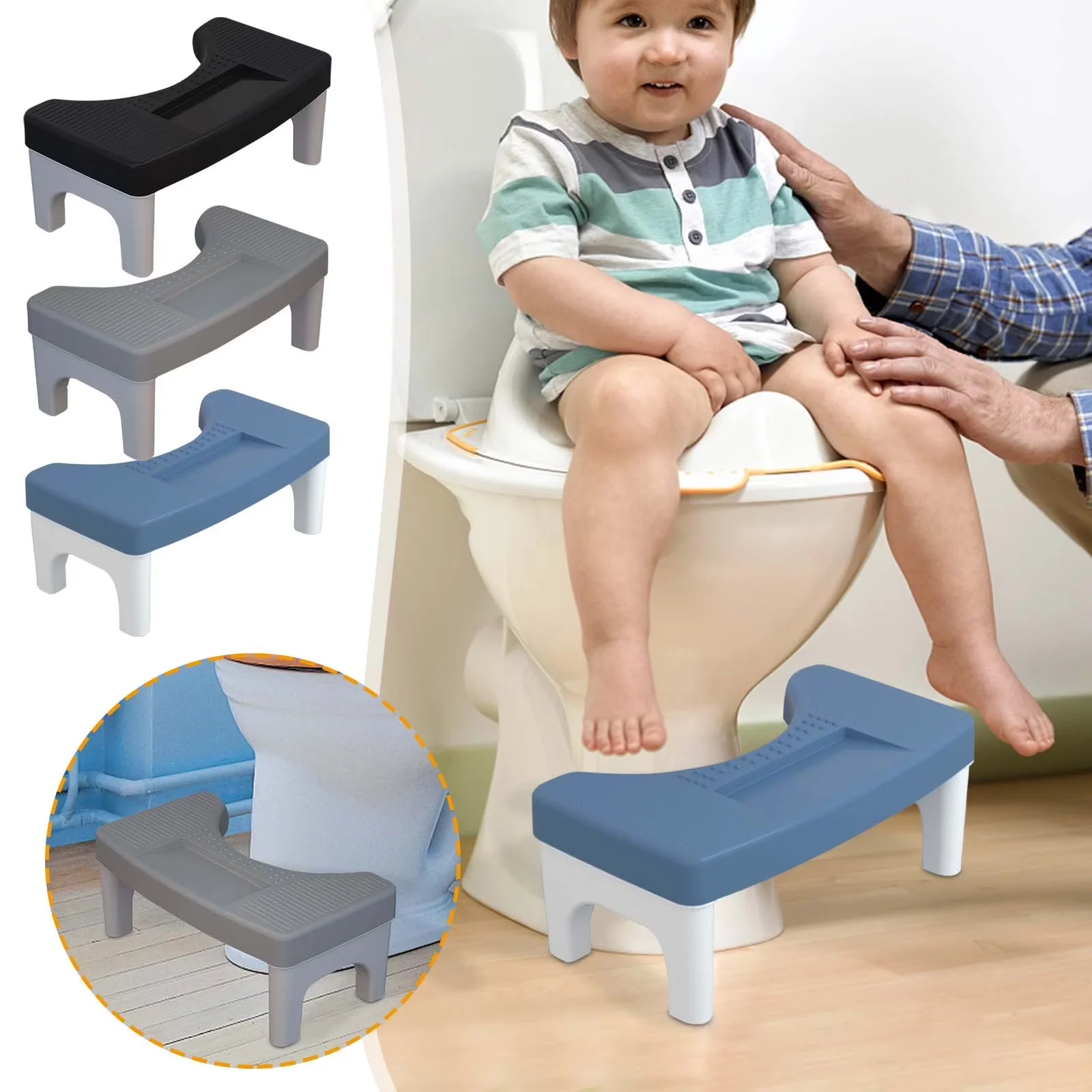 Sleek Ladders And Step Stool with Anti-Slip - Blue Plastic Toilet - Quality Construction Model 9511BD