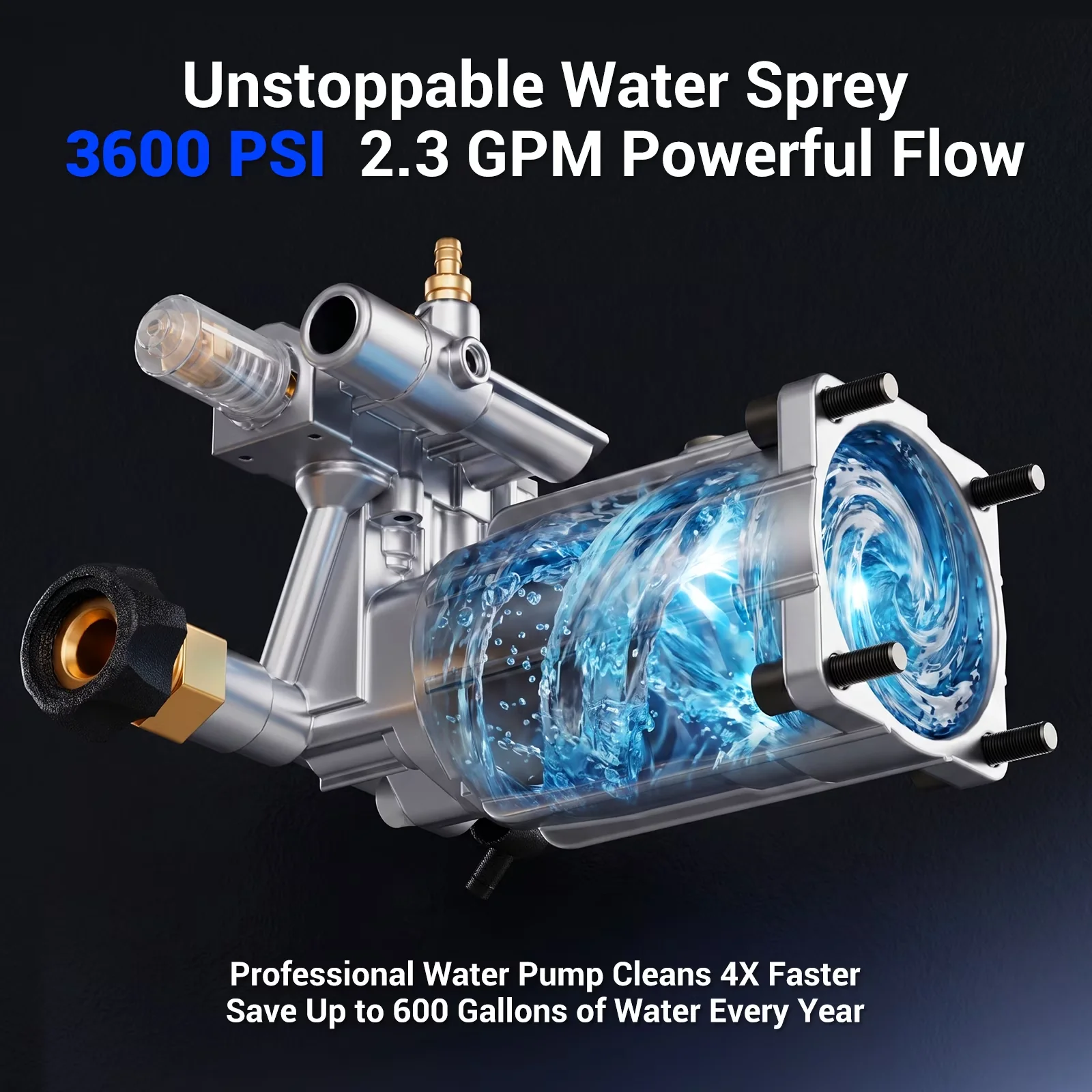 Efficient Pressure Washer with Quick Connect Tips, 212CC Heavy Duty Engine, 5 Quick Connect Nozzles for Garden - Model 853A76