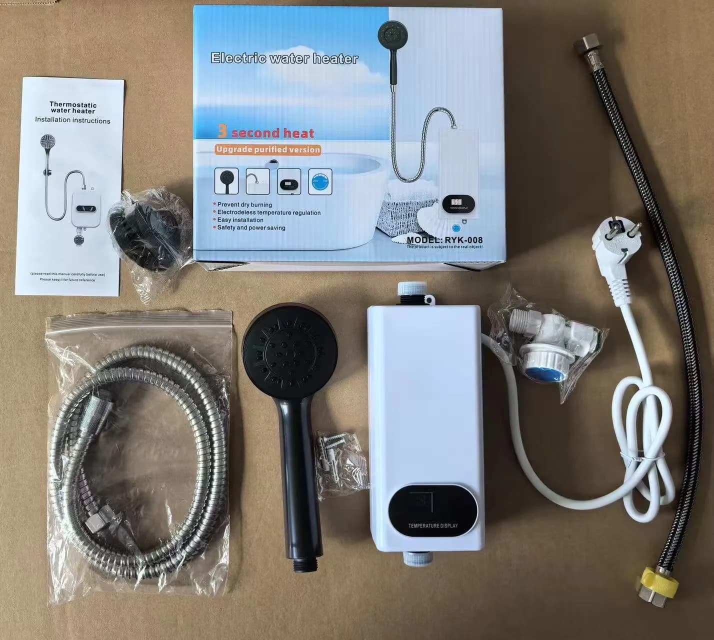 Versatile Plumbing with 5500W, Lightweight, Electric Tankless Water Heater - Model C62BBC