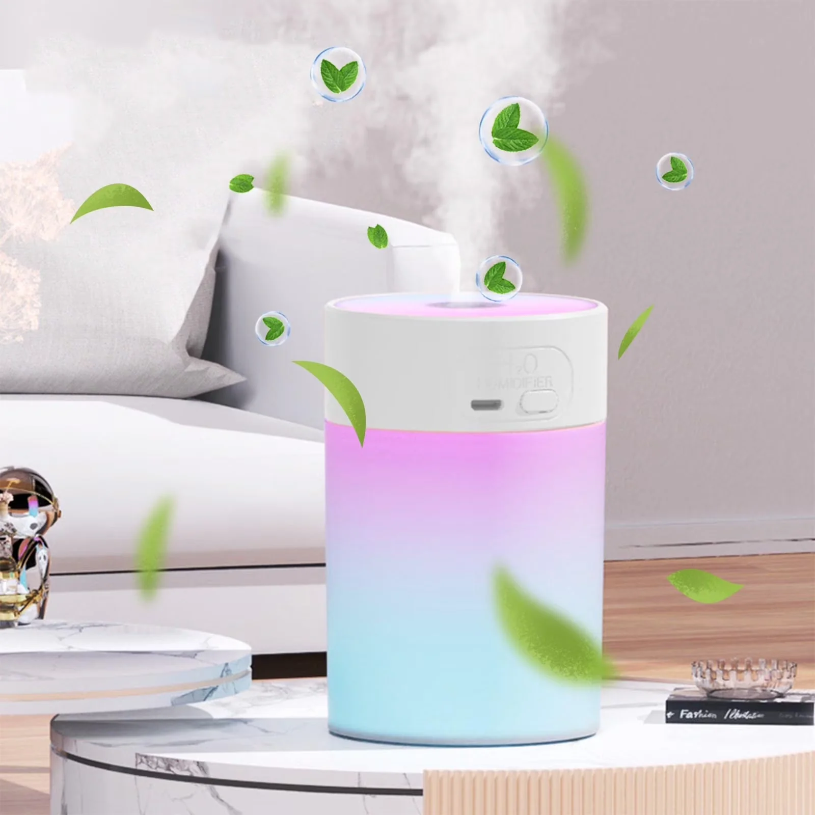 Efficient Humidifier with Light Modes - White#C Plastic for Car, Bedroom Model E9CAC1