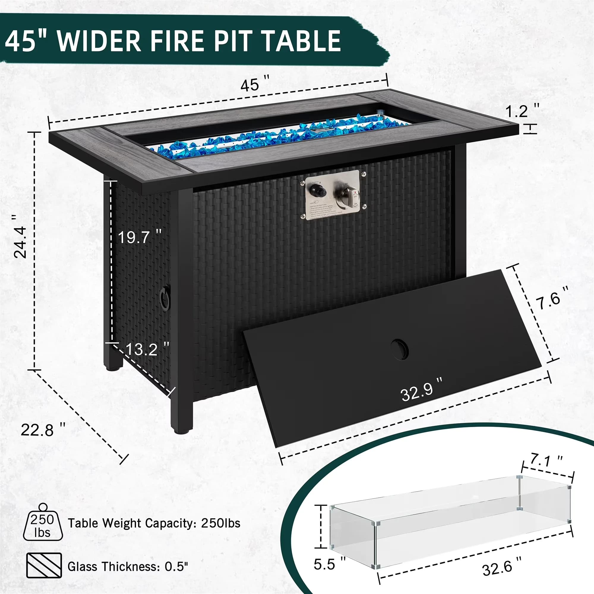 Durable Outdoor Heating with 50000 BTU, Smokeless, Adjustable Flame - Stainless Steel Blue Model 12779A