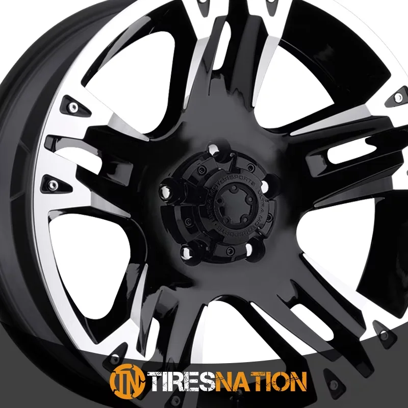 Wheels And Rim Modern with 18x9" wheel, Diamond cut lip, 6x139.7 bolt pattern - Black Cast Aluminum Model AD2410