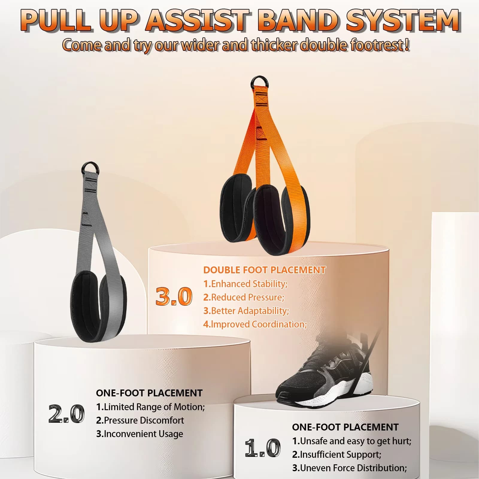 Quality Home Gym Accessory with Adjustable Straps, Heavy Duty Resistance Band, Package Weight:1.21 Kilograms/2.65 lb - Orange Nylon,... Model 343503