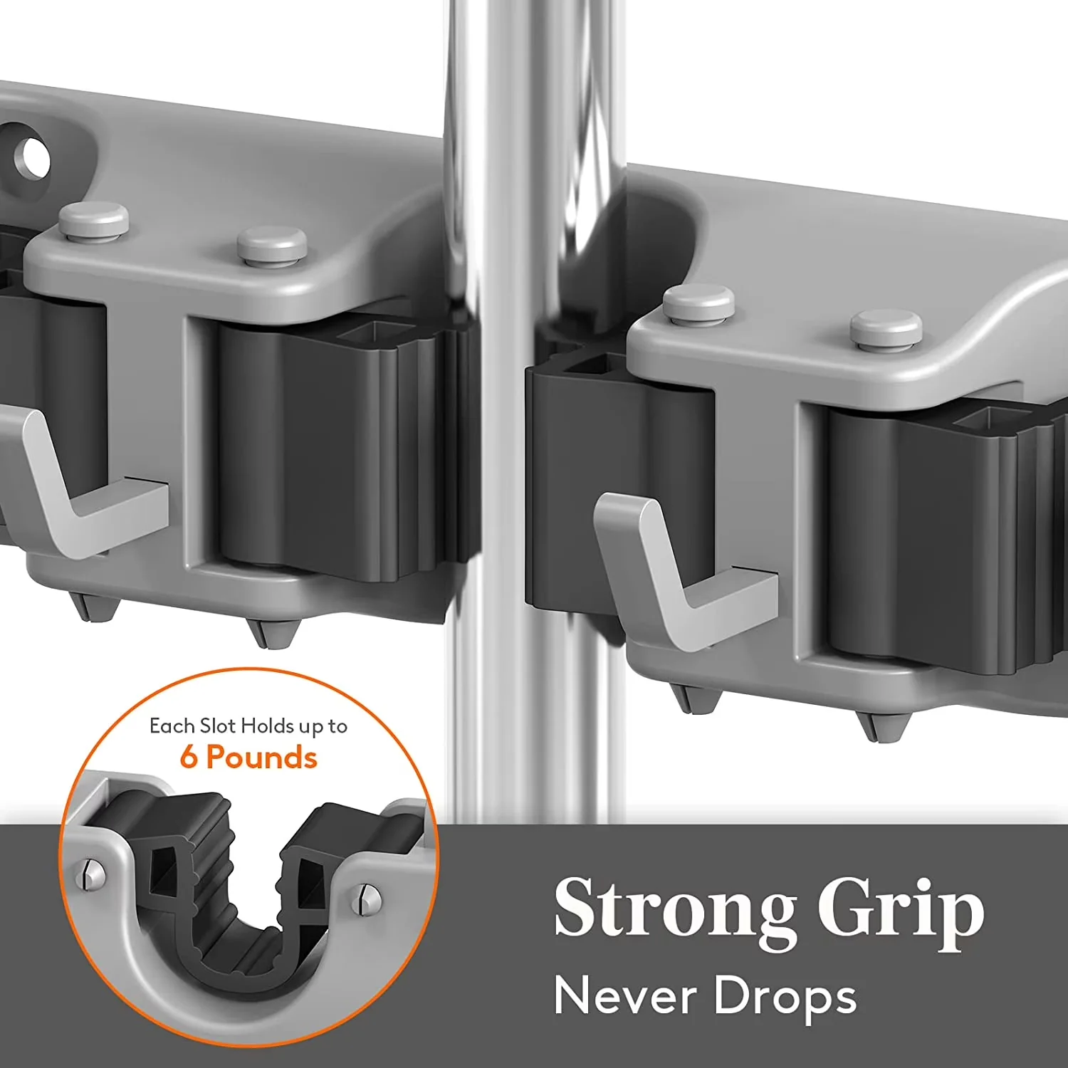 Premium Bathroom Renovation with Wall-Mountable, Anti-Slip Broom Hanger - Plastic for Garage, Garden Model 137313
