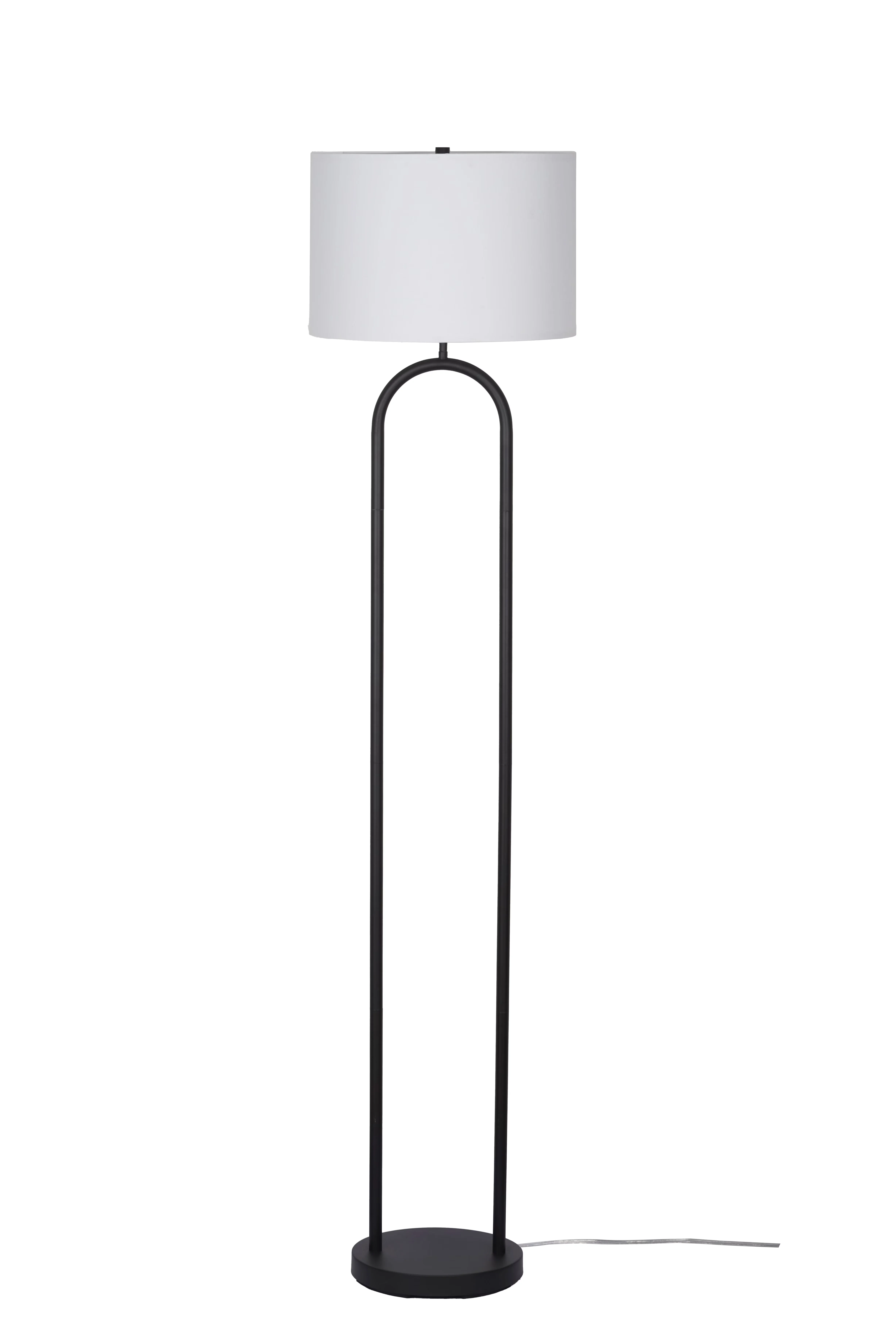 Professional Floor Lamp with Incandescent, Transitional, 64" Dual Pole Arch Metal - Black Metal Model AD0DA5