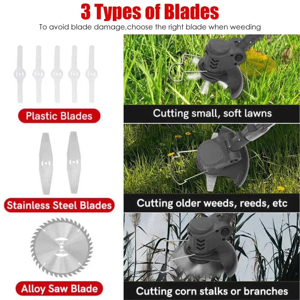 String Trimmer Durable with Battery, Electric Weed Wacker - Black - Durable Build Model C356B6