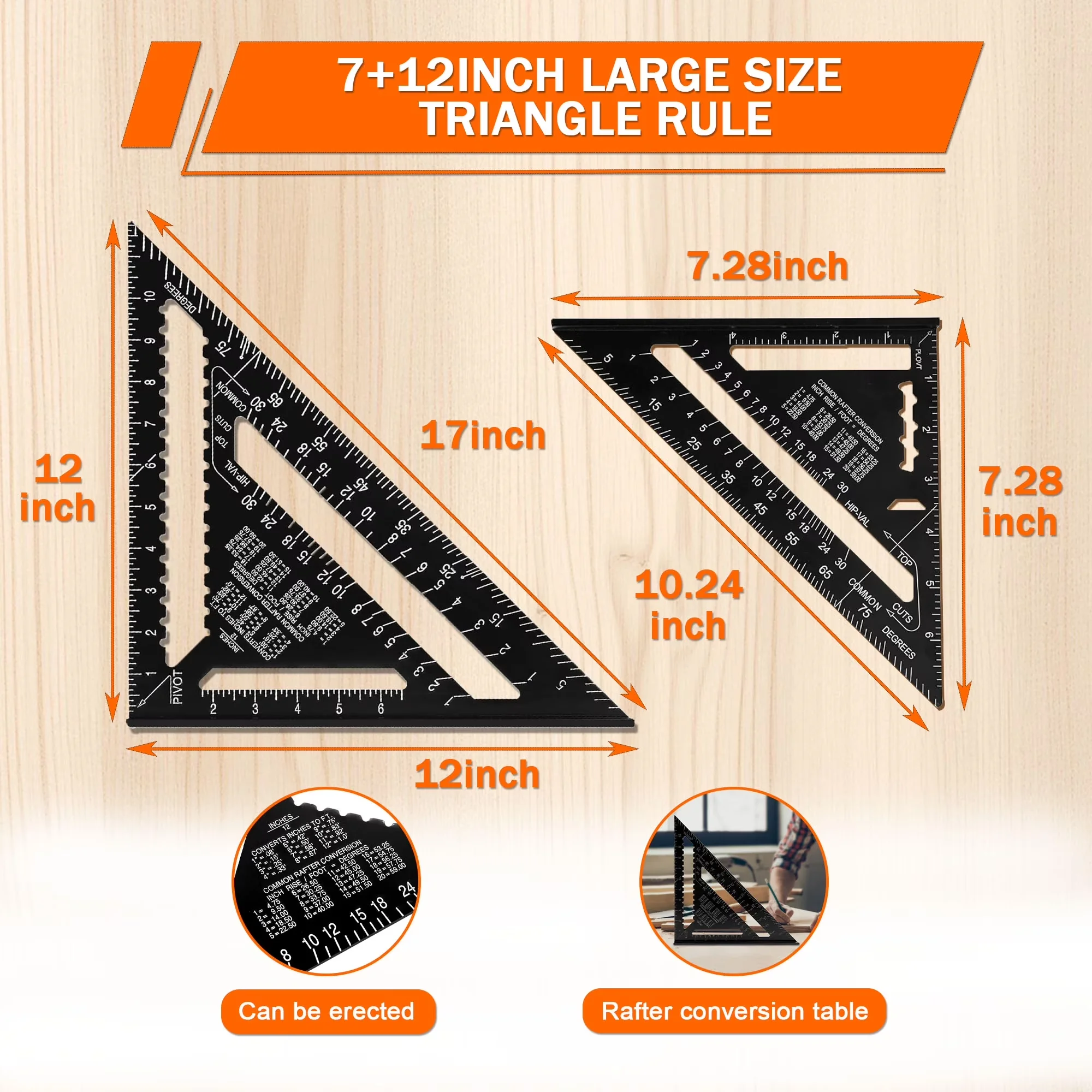 Efficient Measuring Layout with Durable - Alloy Metal Black 12 Inch - Commercial Quality Model 40816A