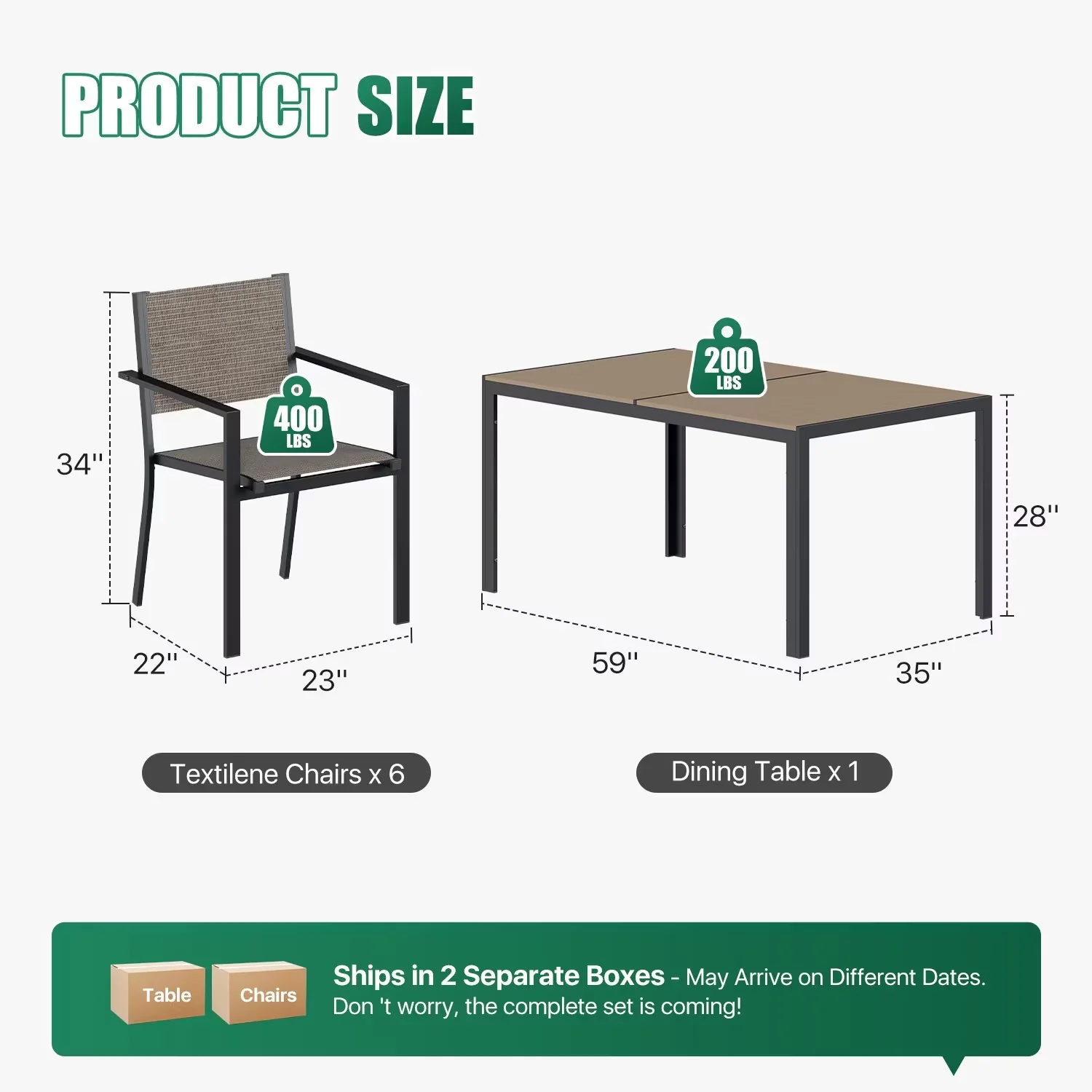 Patio Dining Set Classic with Weatherproof, Weather Resistant Outdoor Furniture - Model 0471D2