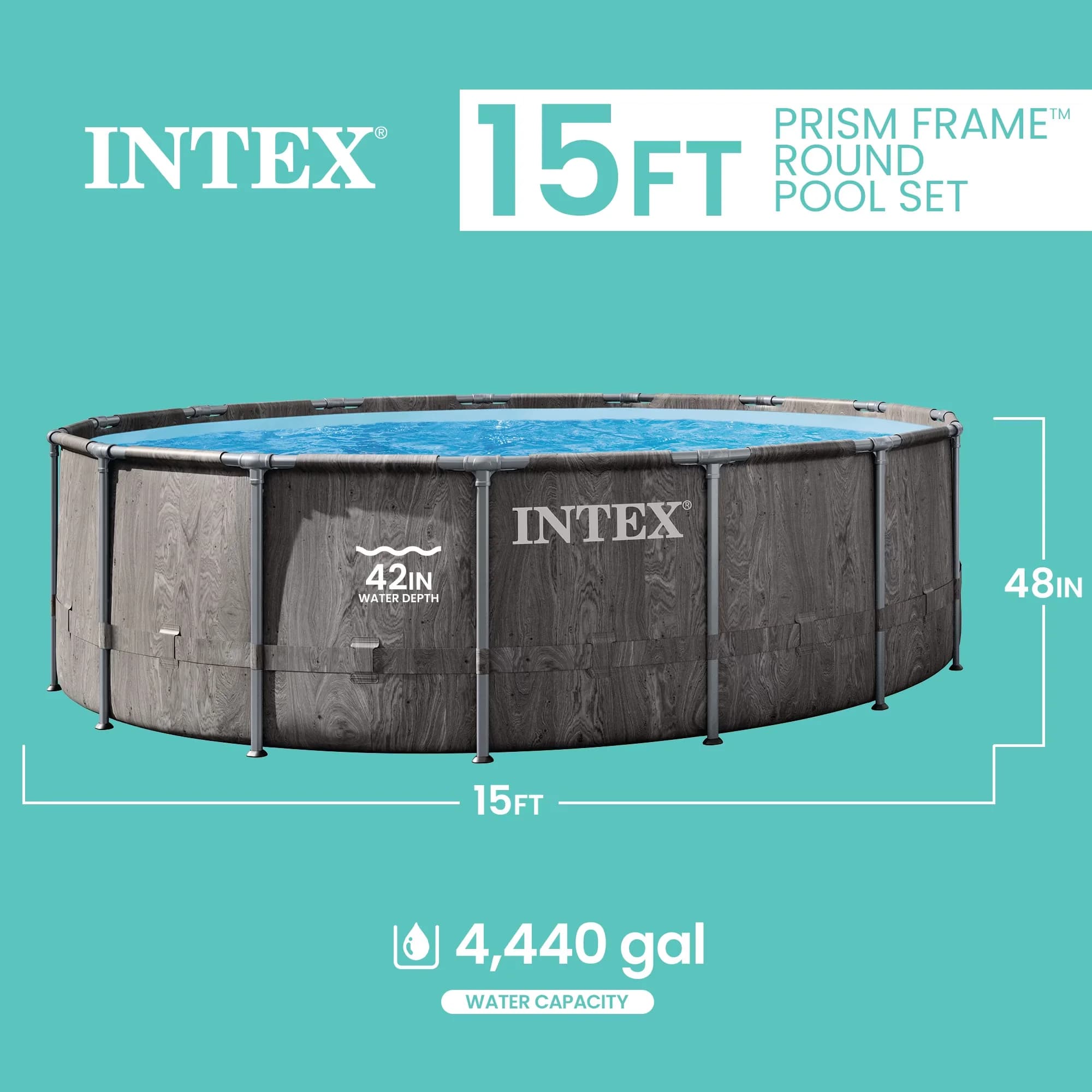 Sleek Above Ground Pool with Puncture Resistant, Repair patch is included for easy fixes - Model 130C97