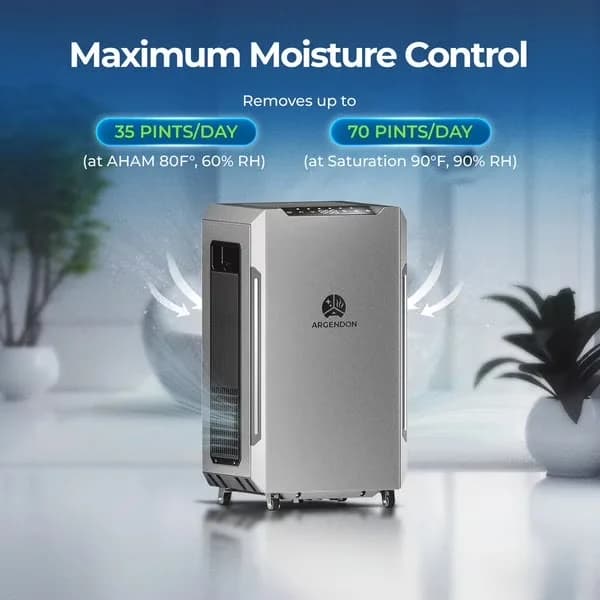 Dehumidifier Innovative with Automatic Shut-Off, Adjustable Humidistat - Gray for Large Model 7BA357