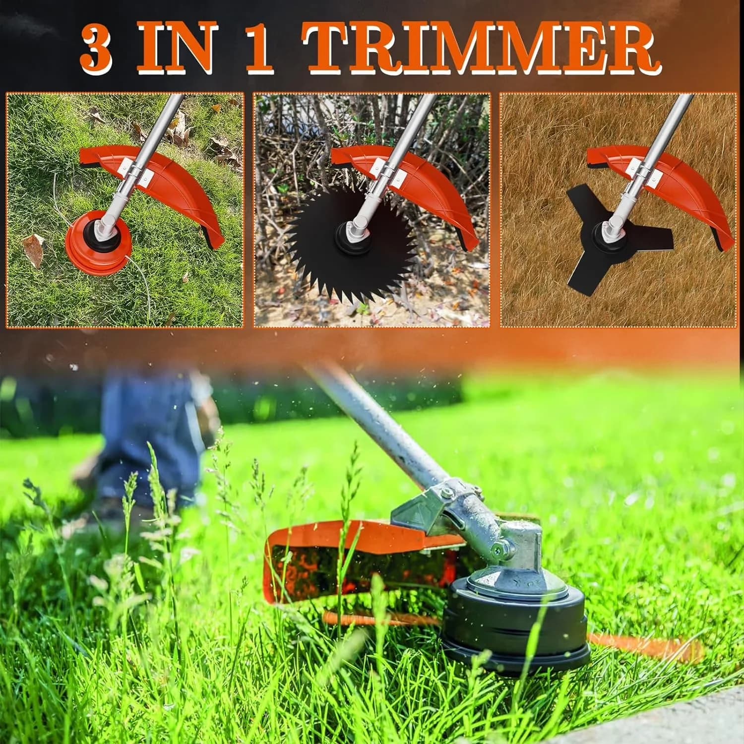 Professional String Trimmer with Attachment Capable, Power source: 2-storke, 1x 650ml fule engine head - Model C5F3FD