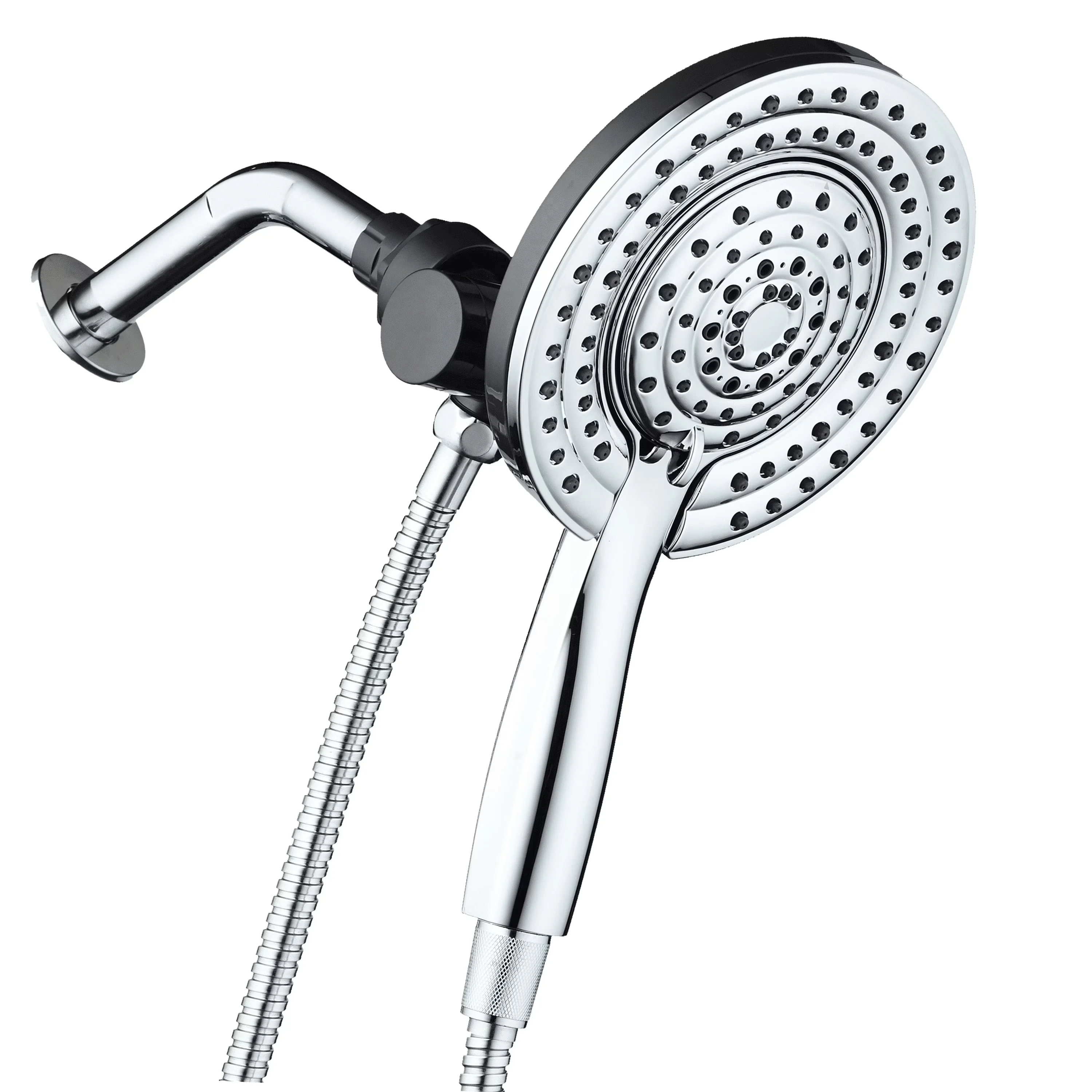 Shower Head Sleek with Adjustable Flow Rate, Handheld - Acrylonitrile Butadiene Styrene / Stainless Steel 10" x 4.8" x 2.25" Model 26C049