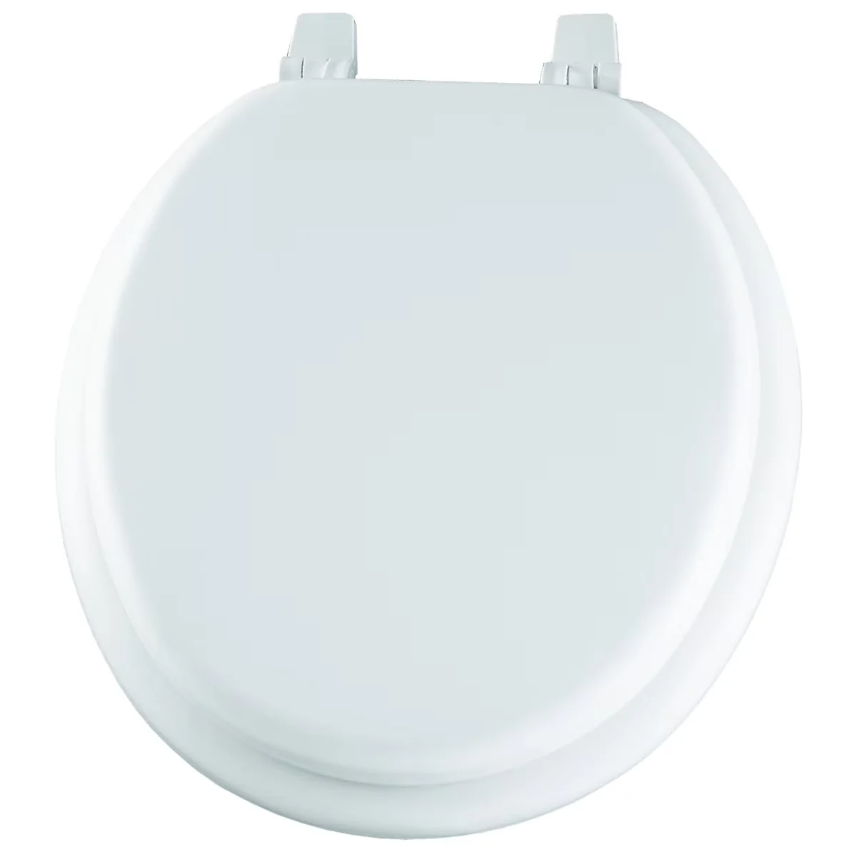 Toilet Seats And Lid Essential with Easy To Clean, Color-matched bumpers and hinges, Solid Plastic Core - White Vinyl Model B8CB15