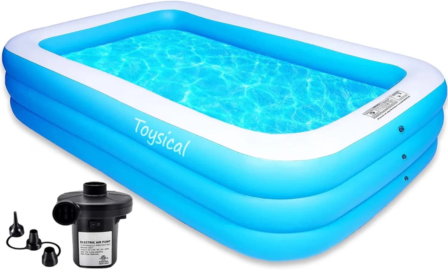 Inflatable Pool Professional with Air Pump, 118 x 72 x 22” Above Ground - Blue Model 63F142