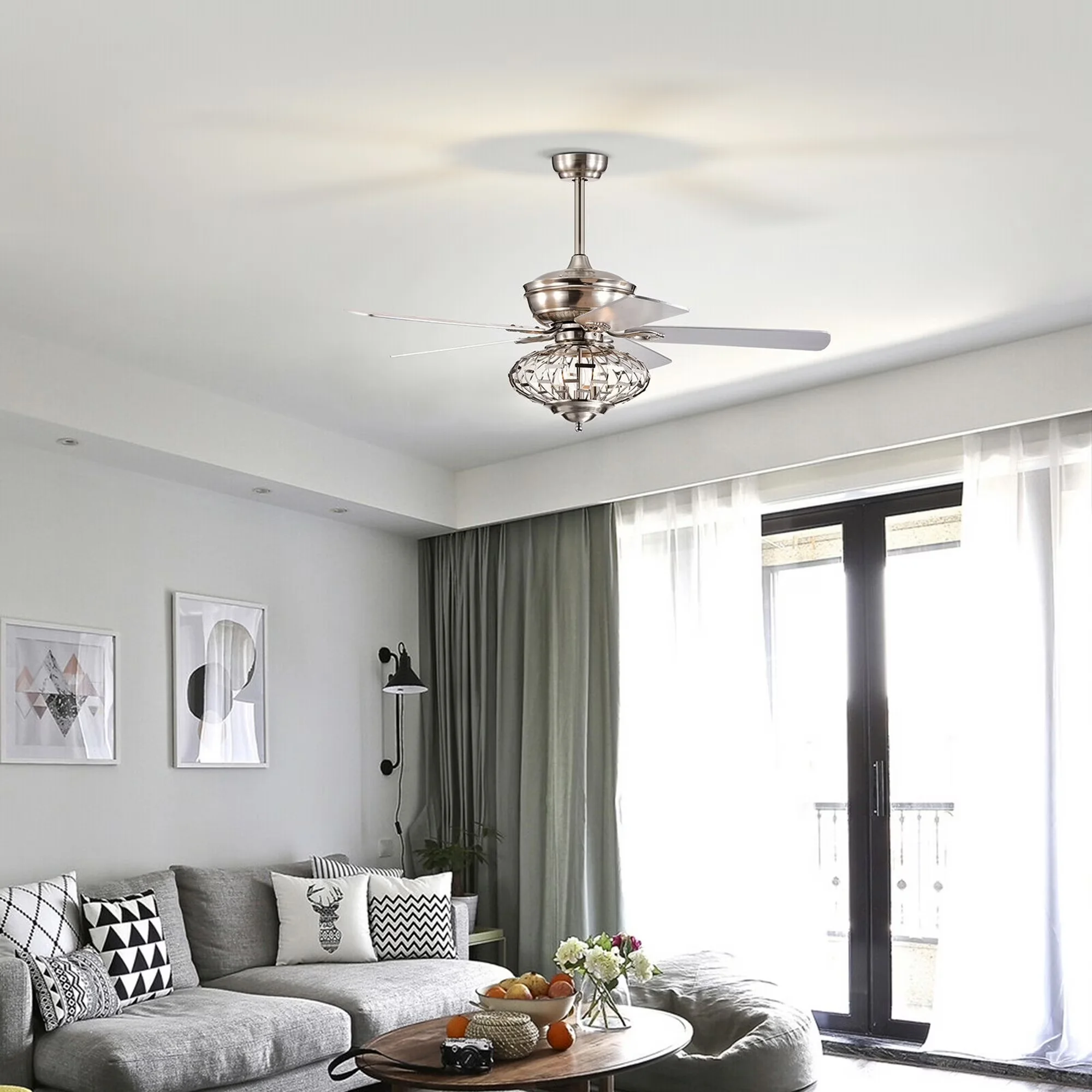 Innovative Ceiling Fan with Incandescent, Farmhouse, Remote Controlled - Silver Model 2FB740