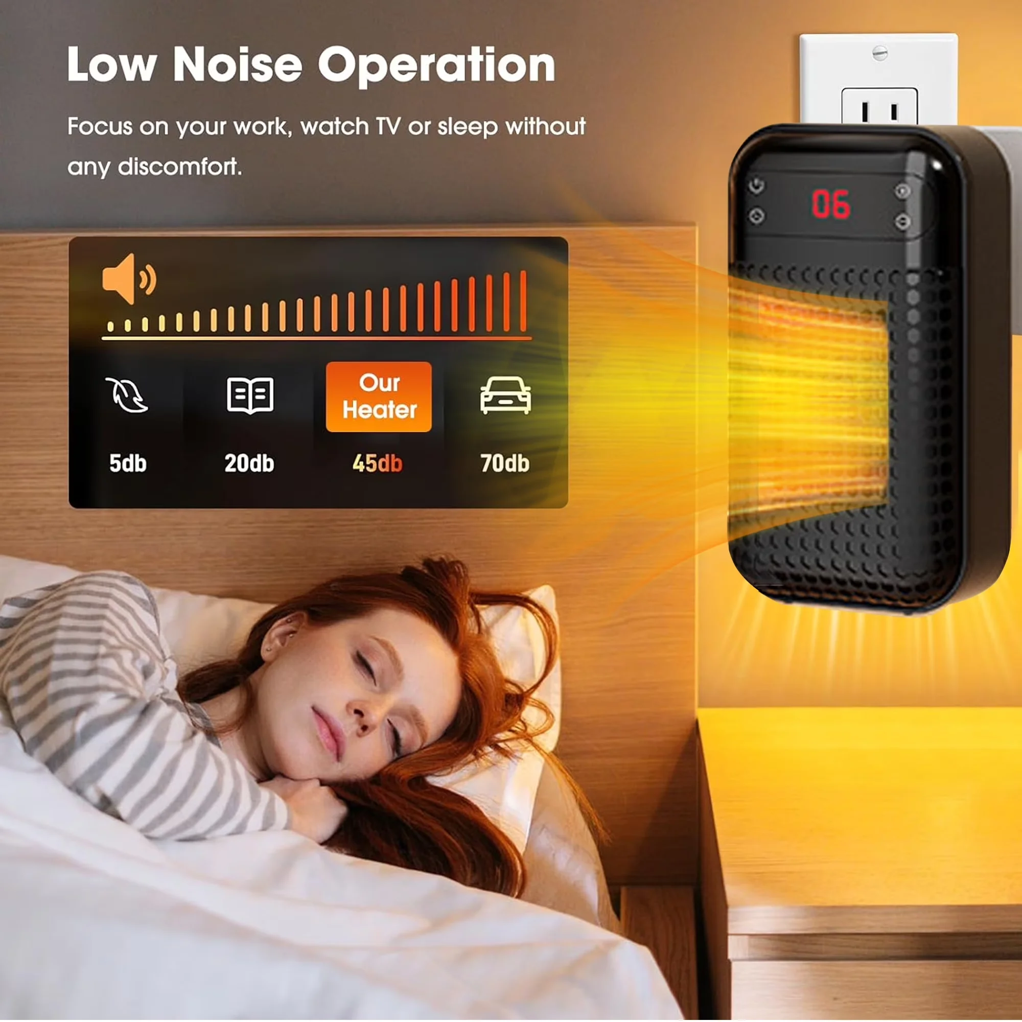 Classic Portable And Electric Space Heater with 500W, Adjustable - Black Model 618786