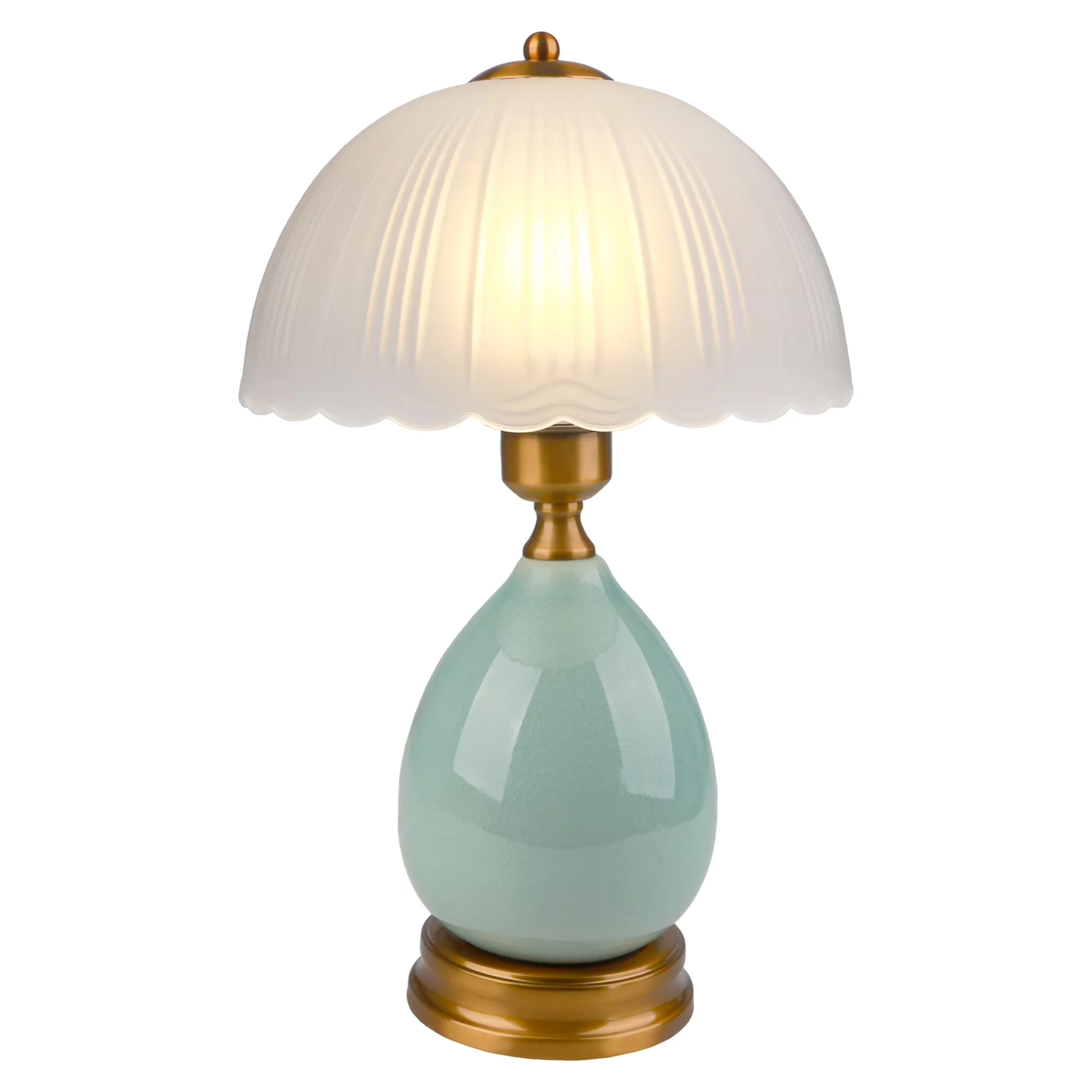 Lamp Essential with LED, Energy Efficient, Modern - Green Ceramic for Living Room, Bedroom Model F8A4AB