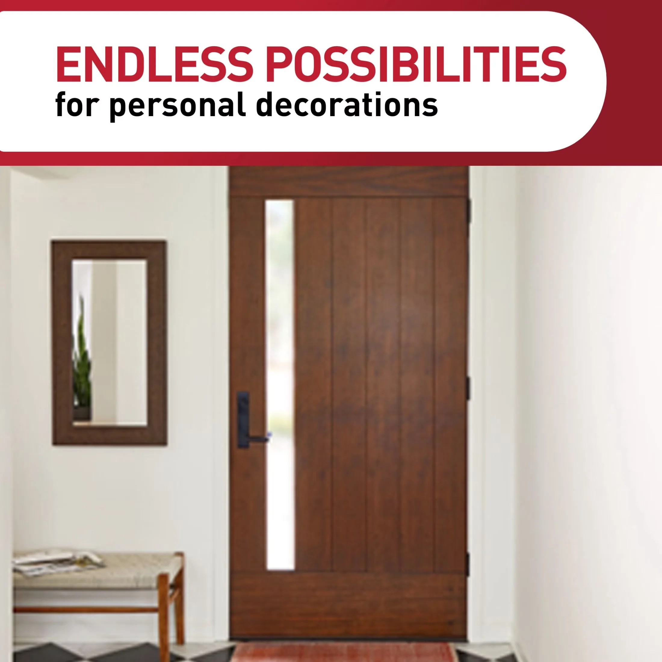 Durable Damage-Free Hanging with Easy Installation, Wall-Mountable - White Plastic Model A5BAEF