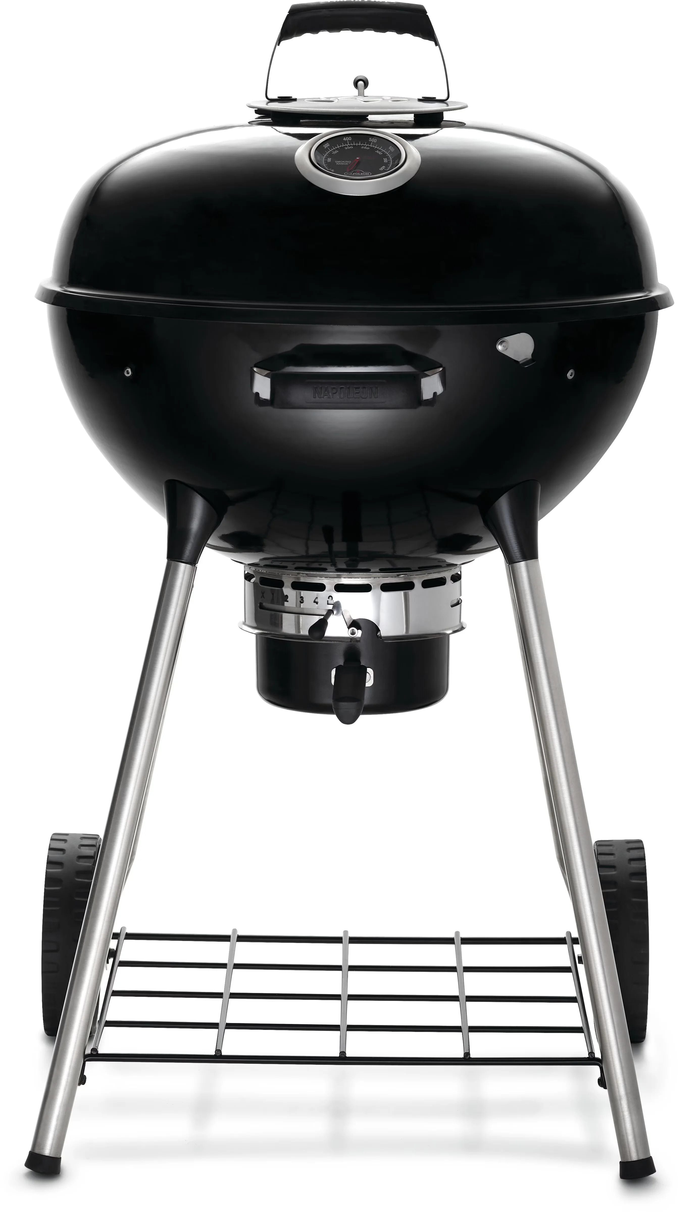 Charcoal Grill Sleek with Adjustable Air Vents, 22 in. Kettle in Black - Black Stainless Steel Model 15CADD