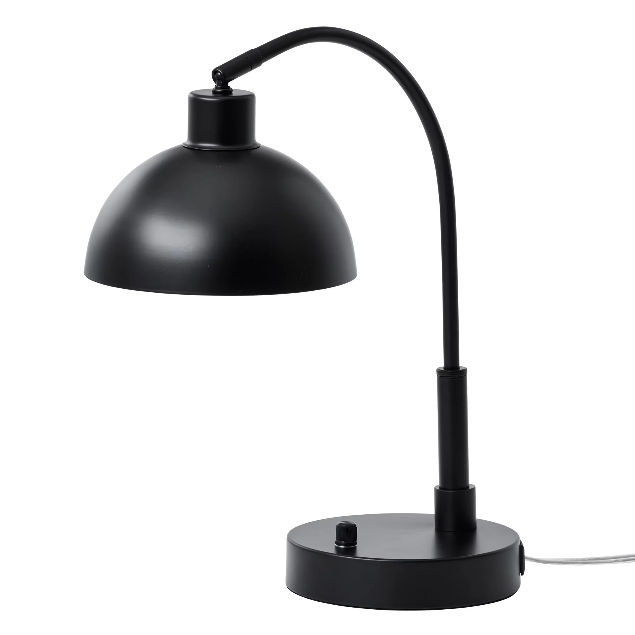 Durable Table Lamp with LED, Dimmable, Black Finish Arch Dome - Metal Black Model DA2C78