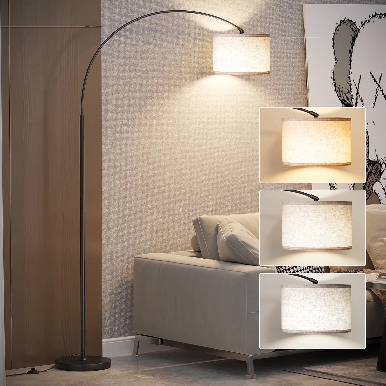 Quality Floor Lamp with LED, 9W, Eco Friendly - Metal Black for Study Room, Living Room Model 6FA144