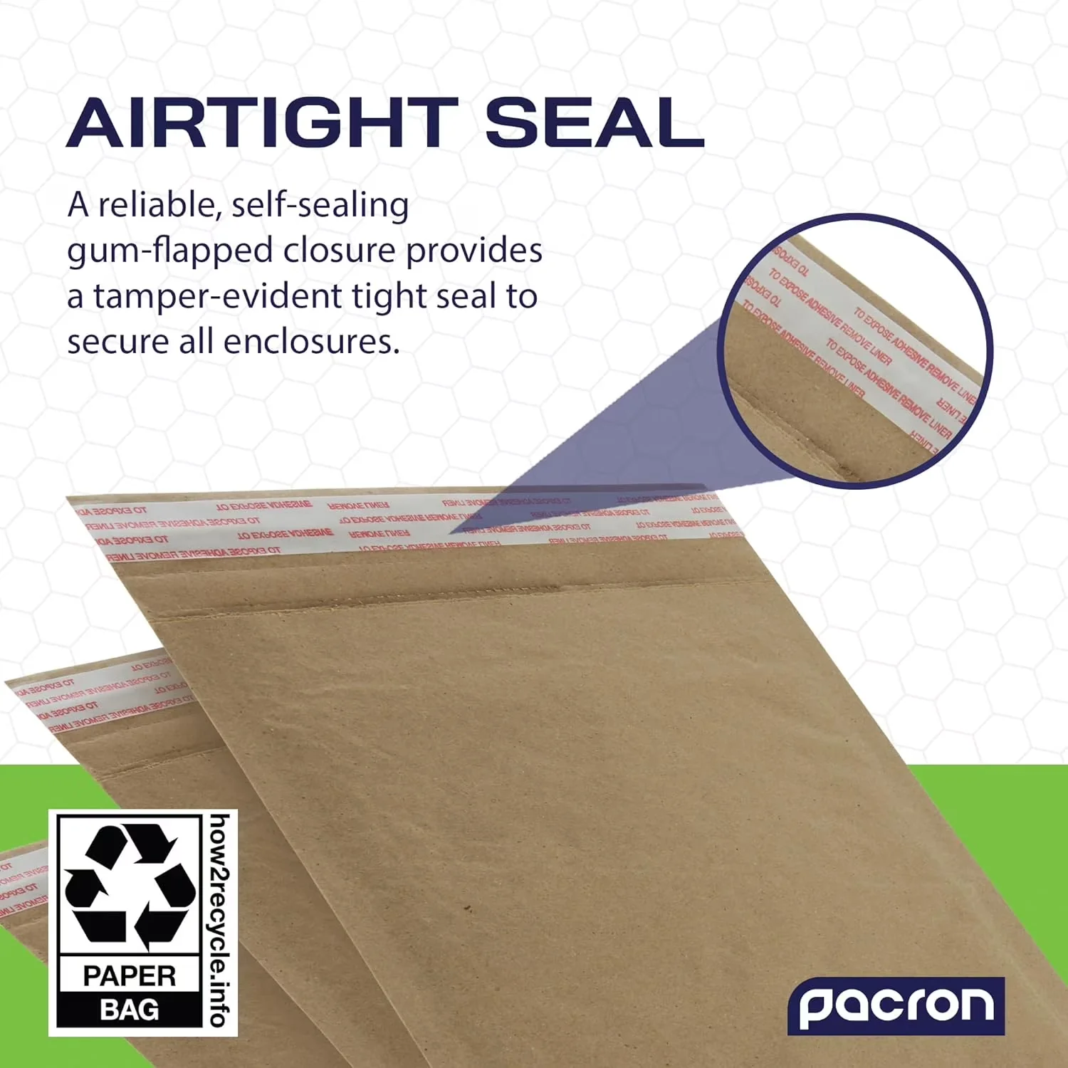 Moving Compact with Durable Shipping Envelopes, Recyclable Self-Seal Padded Envelopes - Brown Hex Coat Paper for Small Model E86005