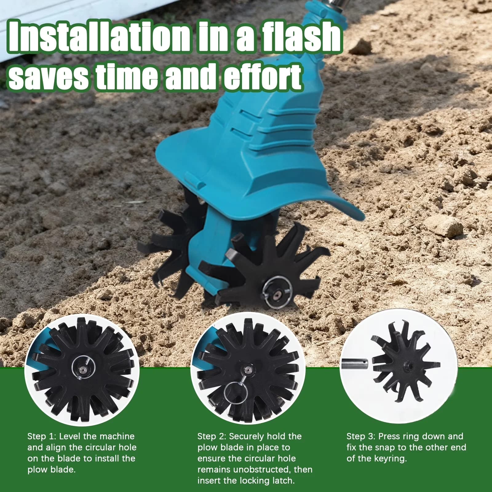 Trillers Cultivator Efficient with Battery, 21V, 21V Cordless Tiller - Space-Saving Design Model AC3C86