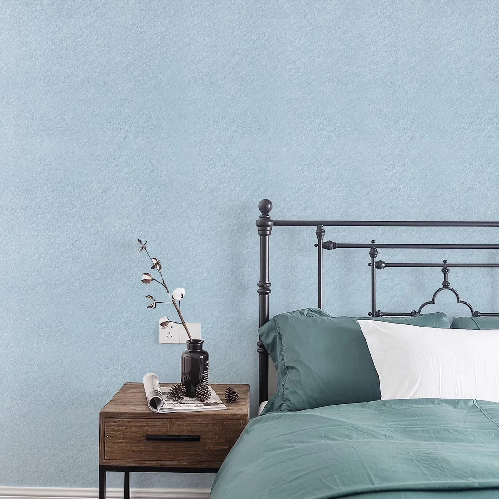 Wallpaper Classic with Easy To Clean, Waterproof, Durable - Blue Pvc for Home Model 00E3BB