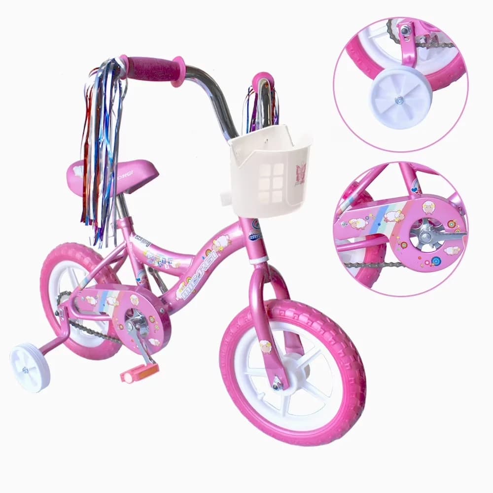 Efficient Kids Bike with Adjustable Seat Height, 12" Kid's Beginner Bicycle - Pink Model 673621