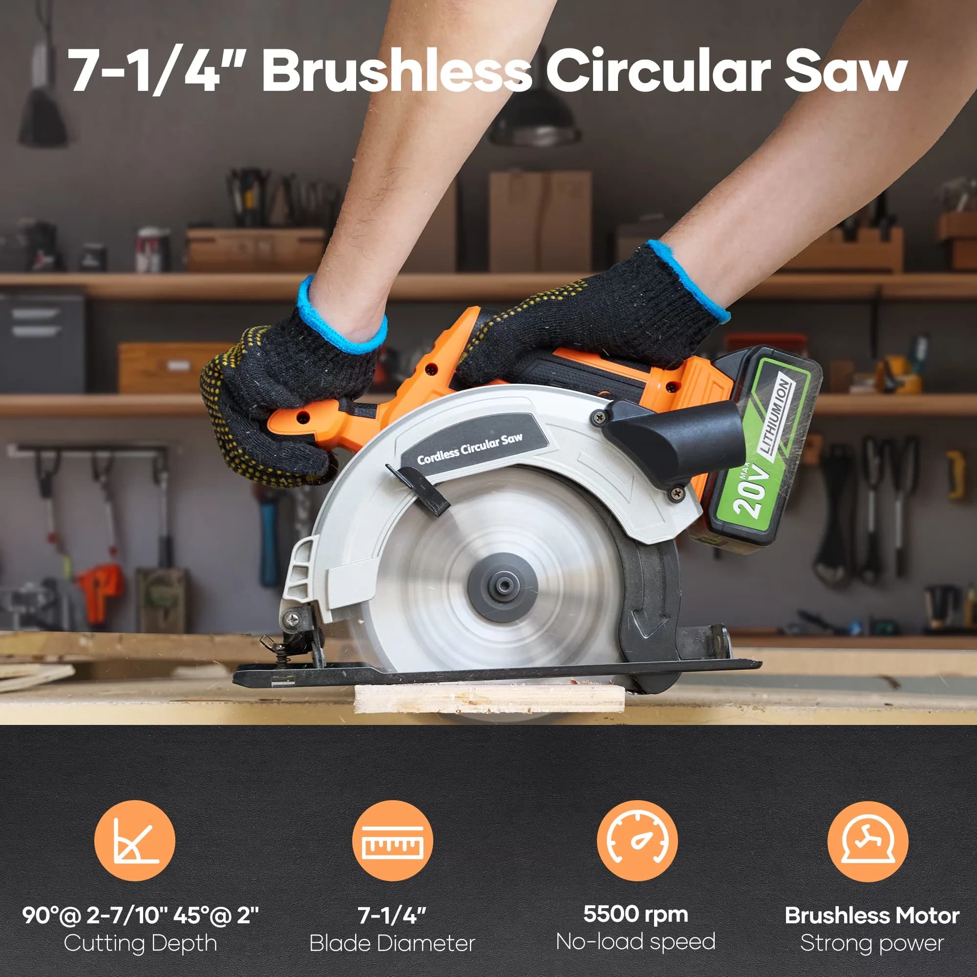 Classic Power Saw with 20V, Easy To Control, Textured Comfort Grip - 7-1 Model AEC86A
