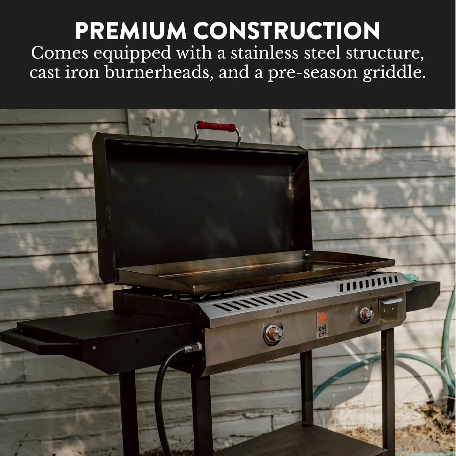 Premium Gas Grill with Portable, Modular Cast Iron Propane - Cast Iron Model 5EAE1C