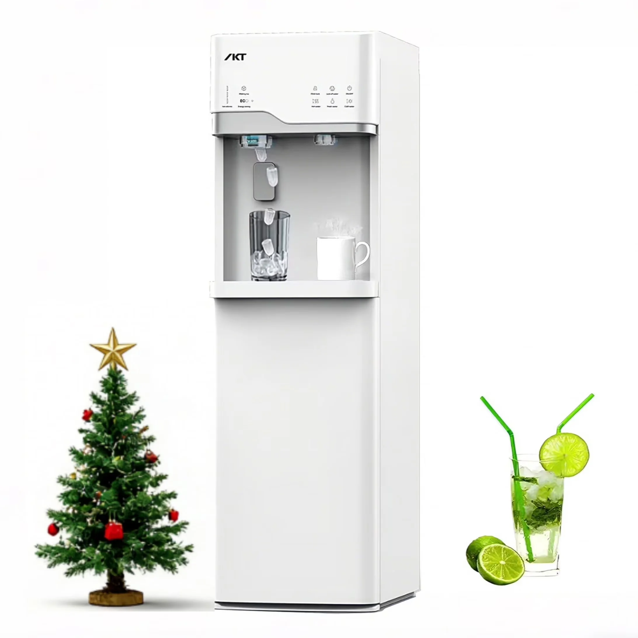 Compact Water Filtration with Child Safely Lock, Self-Cleaning - White Abs Model CB2ED0