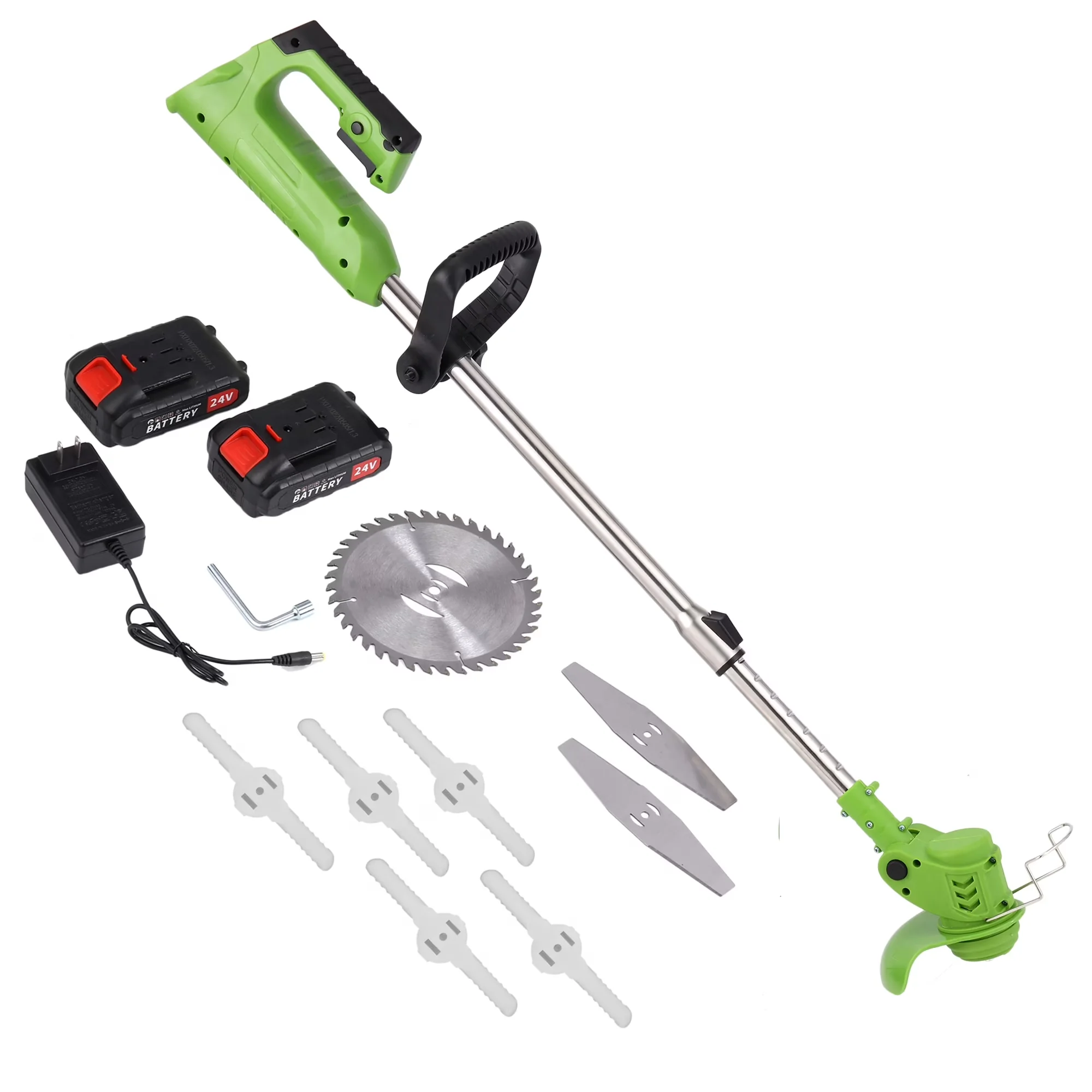 Modern String Trimmer with Battery, 24V, Brushless - Green - Modern Design Model 5A2565