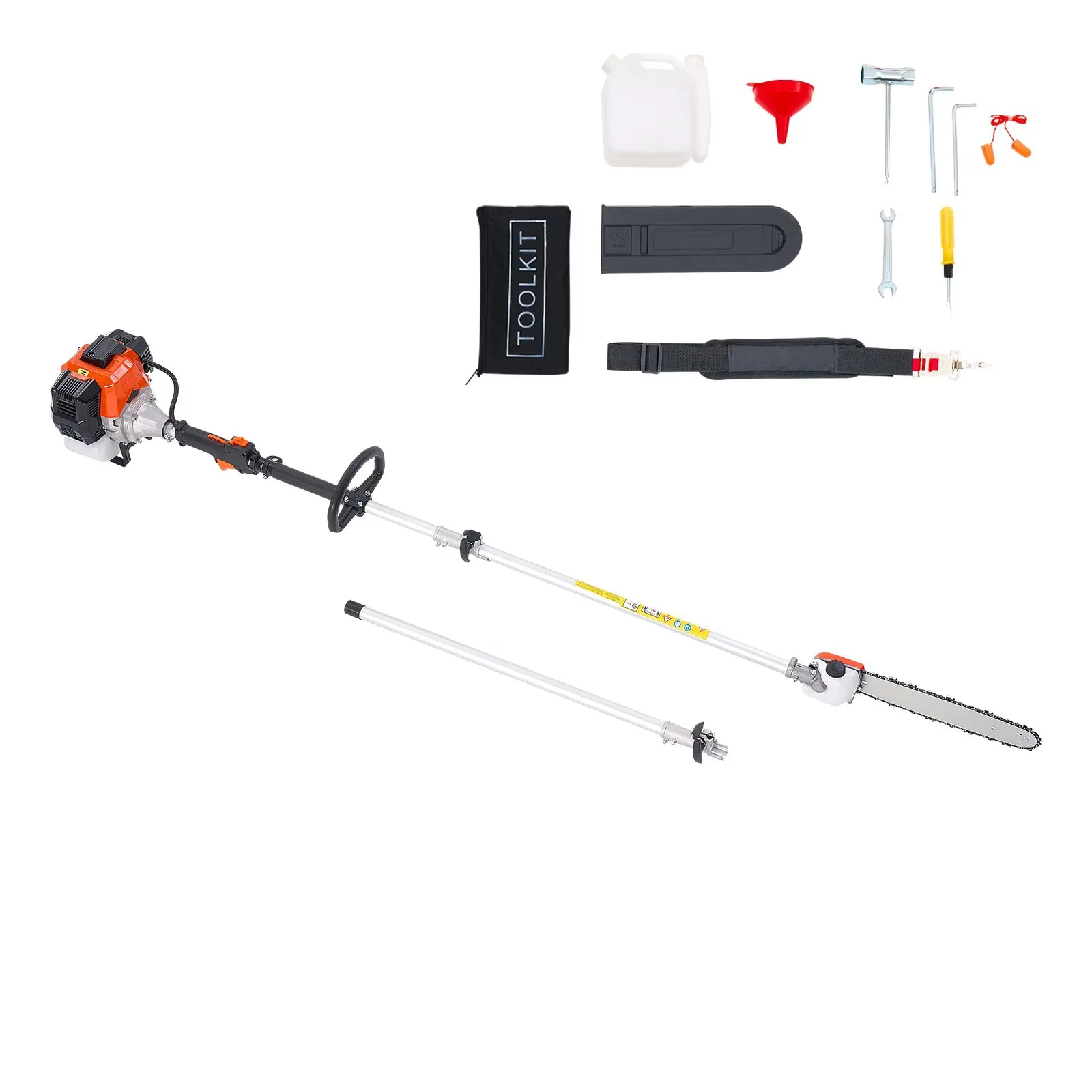 Premium Pole Saw with Tool-Less Chain Tensioning, Telescoping - 52CC for Daily Use Model E874BA