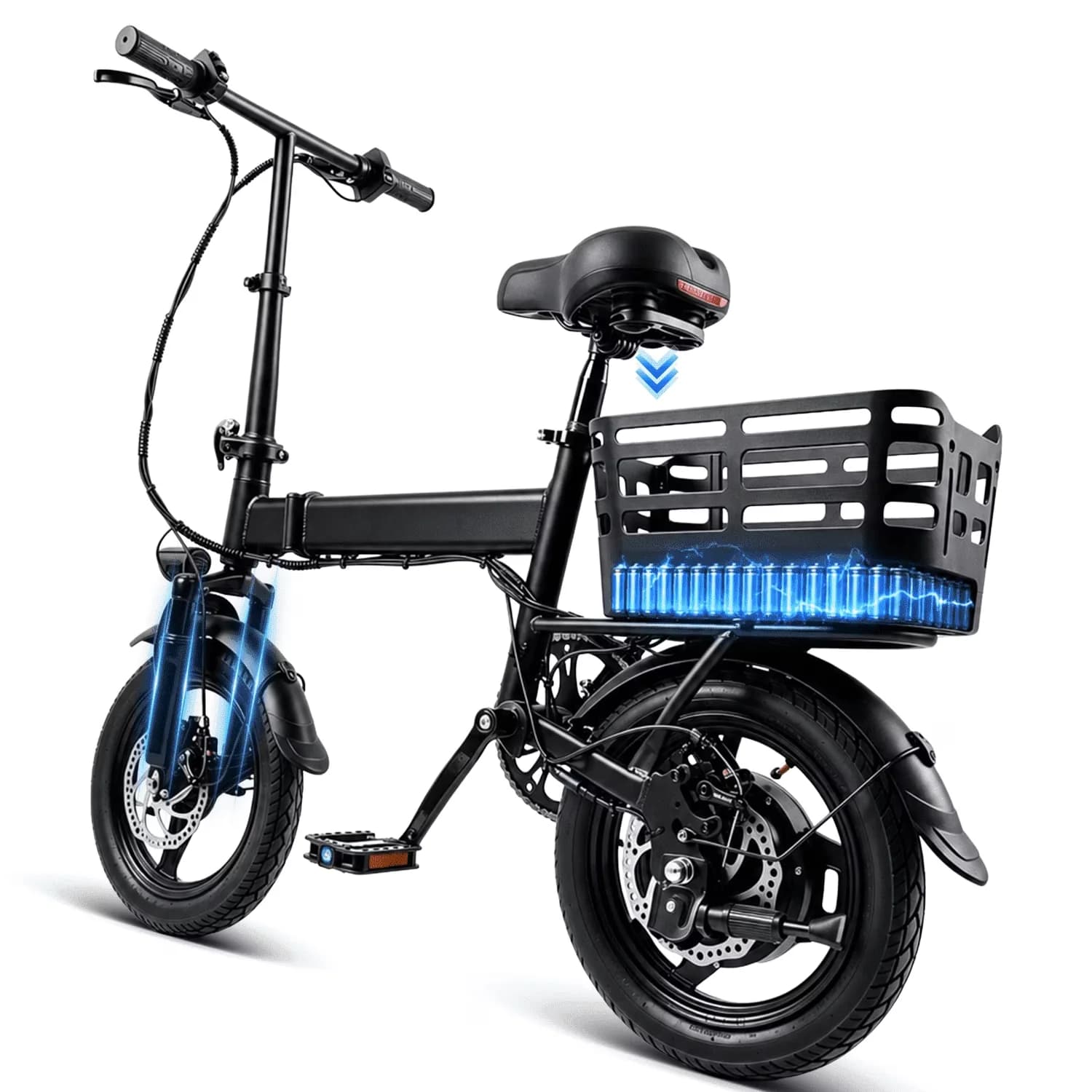 Versatile Electric Bike with Battery, 500W, Lightweight - Black - Heavy Duty Model C017C3