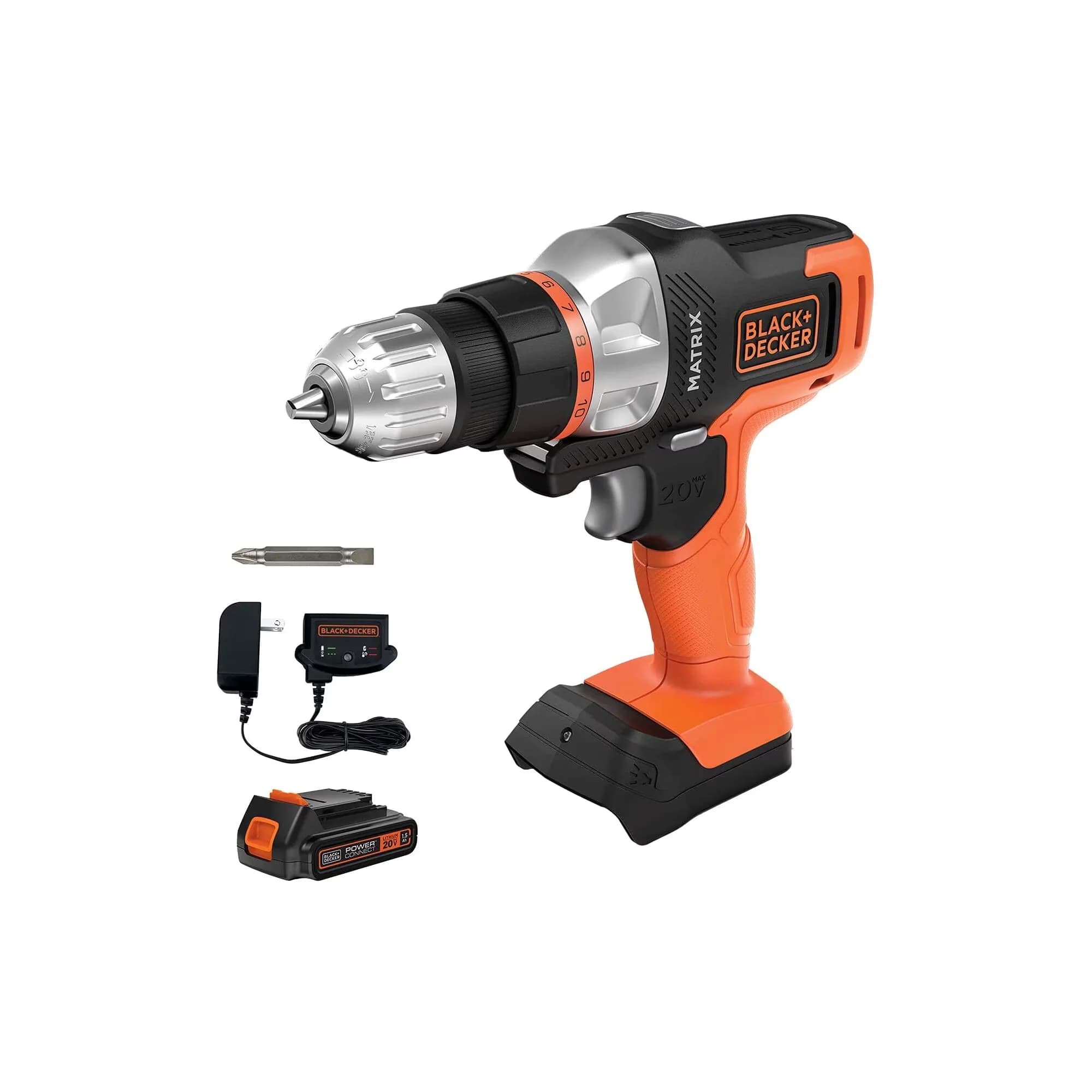 Quality Drills Driver with Battery, 20V, Matrix Quick Connect System - Black EA Model 0923DD