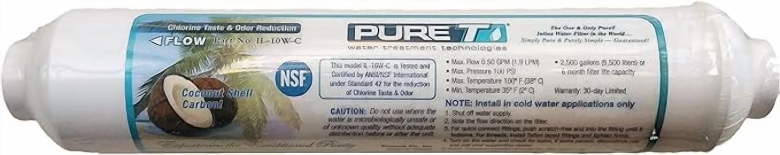 Quality Water Filtration with 10W, Polypropylene, 10" 3/8 Quick Connect ends - Model 215ADF