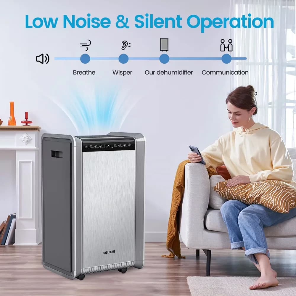 Durable Dehumidifier with Automatic Shut-Off, 125 pt. 8500 sq. ft. Commercial - Silver Model 59033D