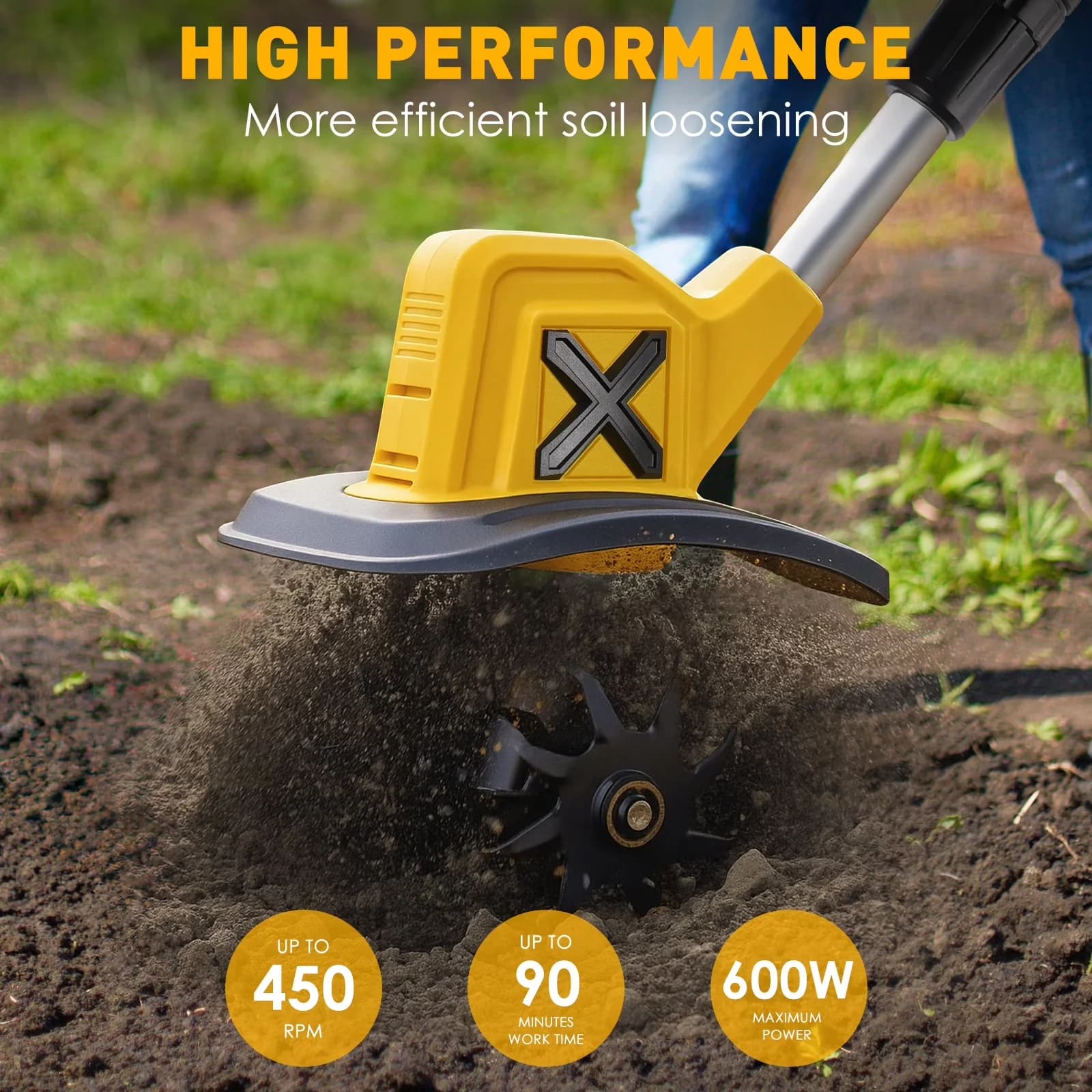 Trillers Cultivator Innovative with Battery, 21V, 21V Cordless Tiller for Daily Use - Model 981E92