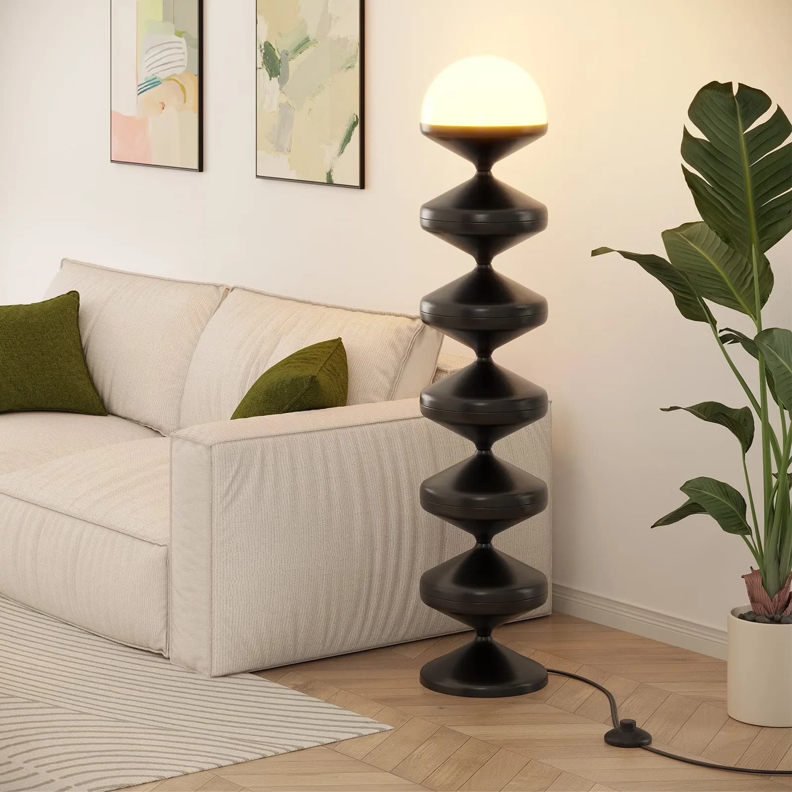 Floor Lamp Innovative with LED, Dimmable, Energy Efficient - Black Metal Model F84EC9