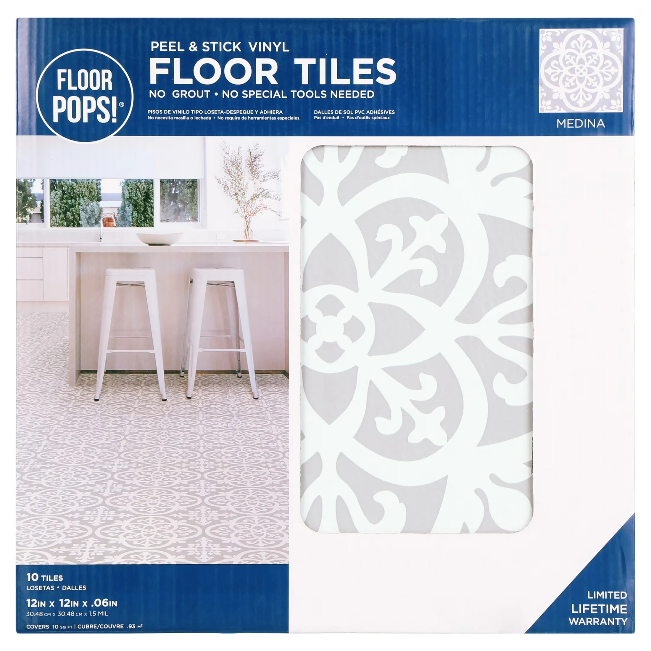 Professional Grey Vinyl Flooring Vinyl Plank Flooring with Easy Installation, Covers 10 square feet, Weighs 5.5 pounds - Virgin Vinyl... Model D62CFE
