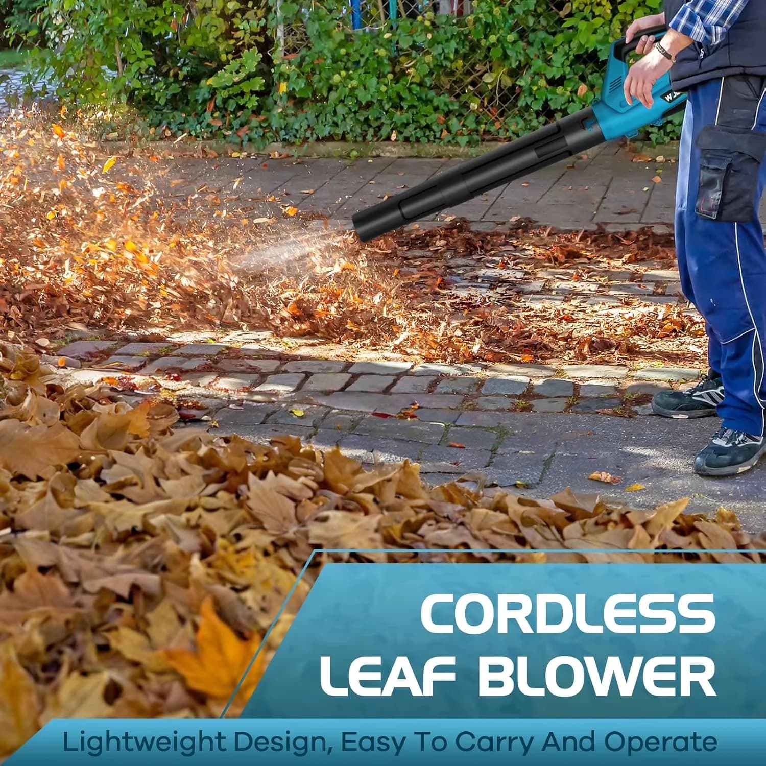 Leaf Blower Stylish with Battery, 6-Speed Electric Handheld, Cordless for Patio - Model 5C8061
