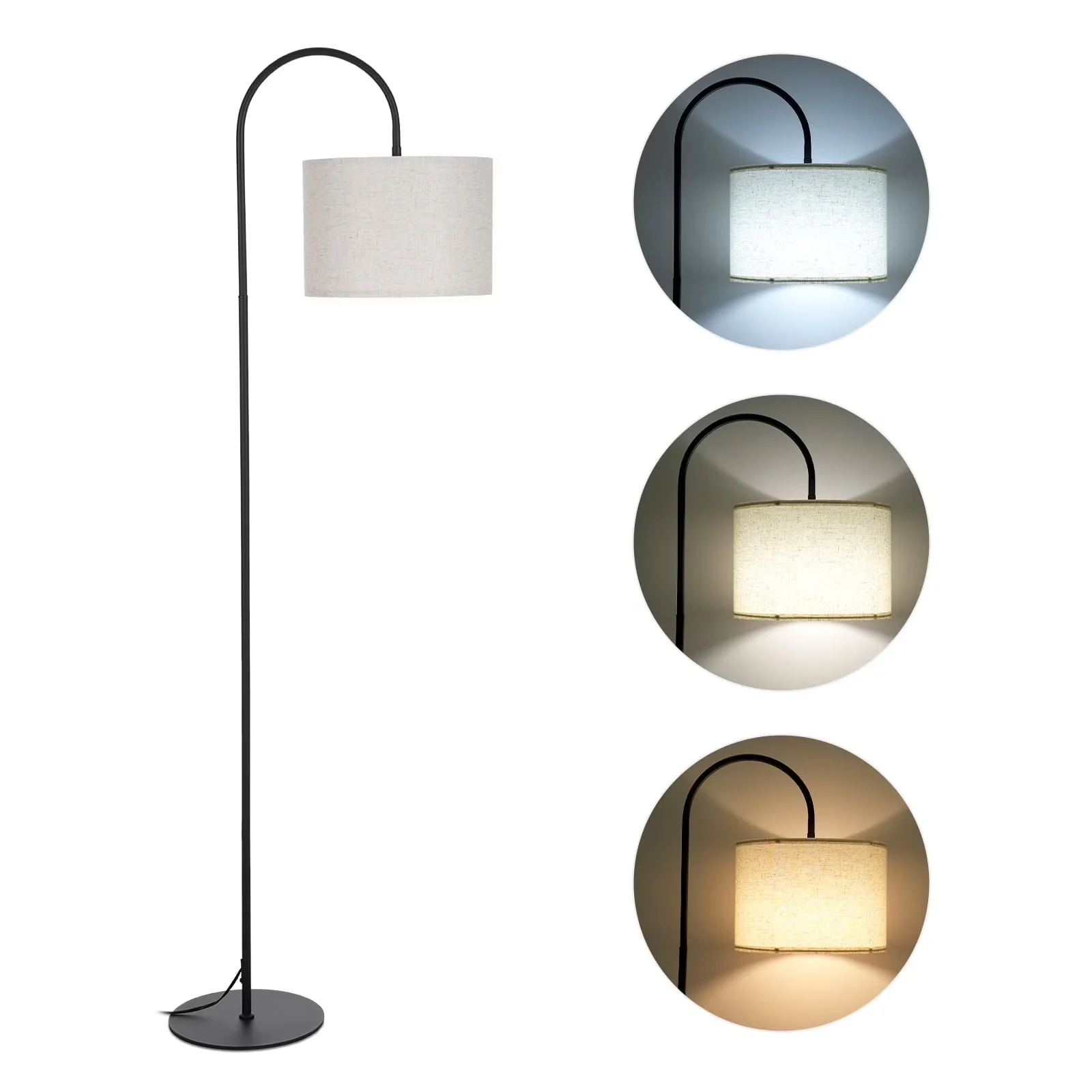 Professional Floor Lamp with LED, 12W, Adjustable Height - Iron, Stainless Steel, Aluminum, Acrylic, Wire Black, White, Multicolor Model 4013EA