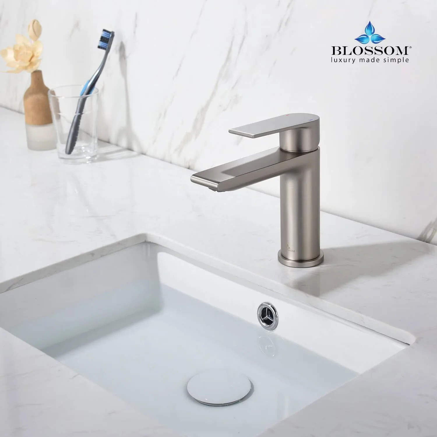Classic Bathroom Renovation with Brass Chrome Single Hole Faucet, Crafted from durable brass material. - Chrome Brass Model 75FAEE