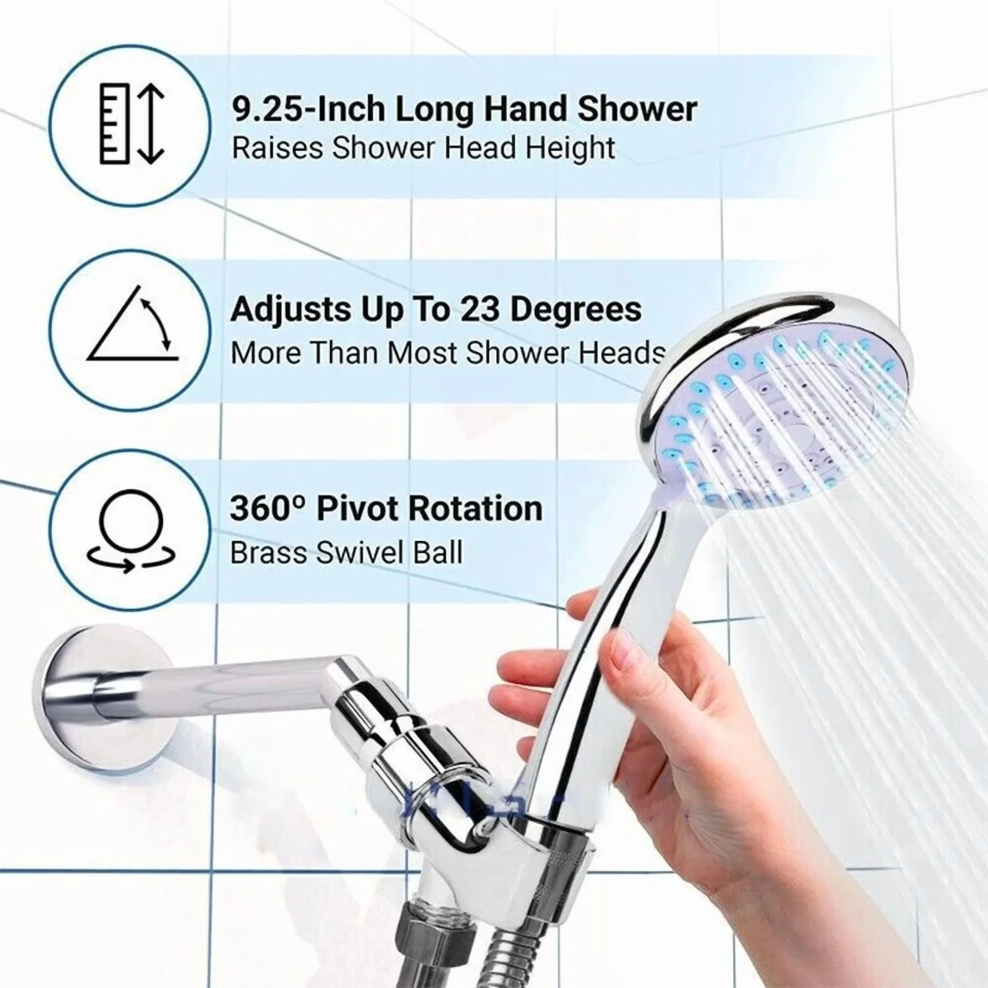 Reliable Shower Head with Handheld, Easy to use and practical for everyone. - Model DEB977