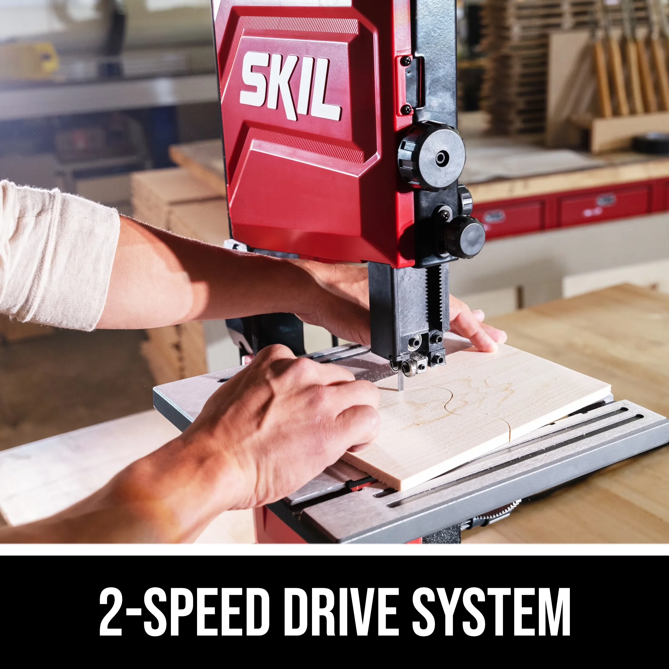 Professional Power Saw with 2.8 Amp 9 inch 2-Speed Benchtop Band - Red Model 70F726