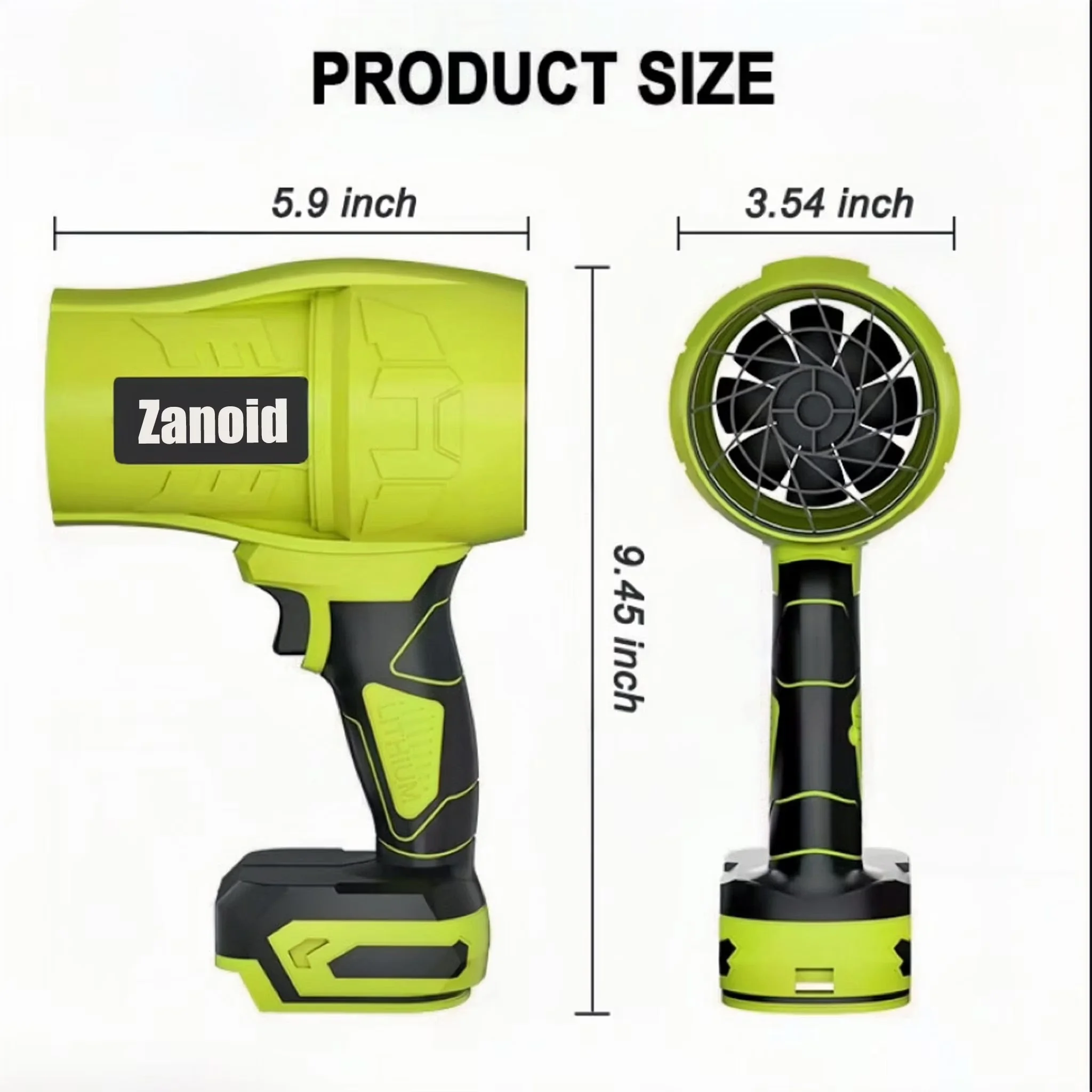 Efficient Leaf Blower with Battery, 20V, 20V Cordless Brushless Motor for Car - Model D325E5